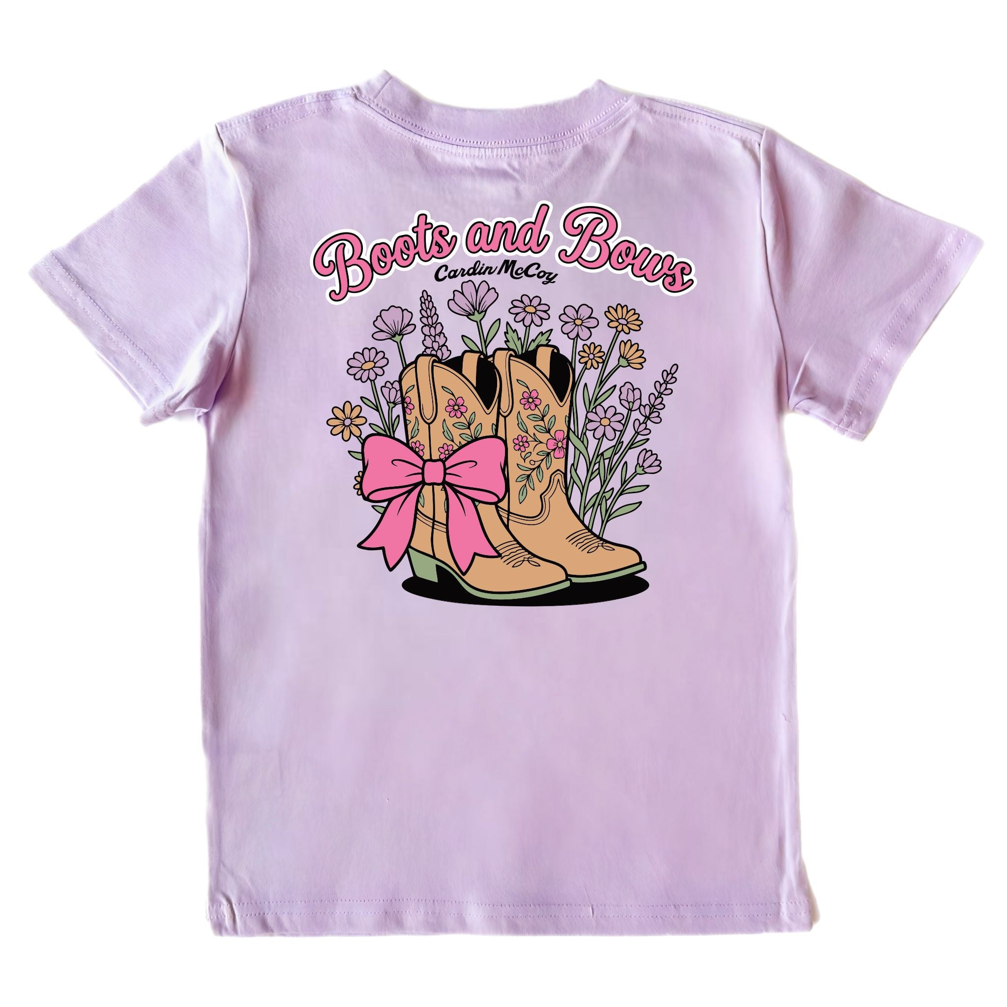 Kids' Boots & Bows Short-Sleeve Tee Short Sleeve T-Shirt Cardin McCoy Lavender XXS (2/3) Pocket