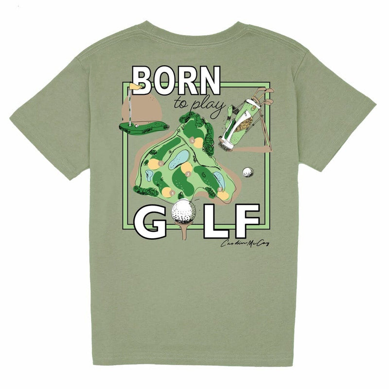 Kids' Born to Golf Short Sleeve Pocket Tee Short Sleeve T-Shirt Cardin McCoy Light Olive XXS (2/3) 
