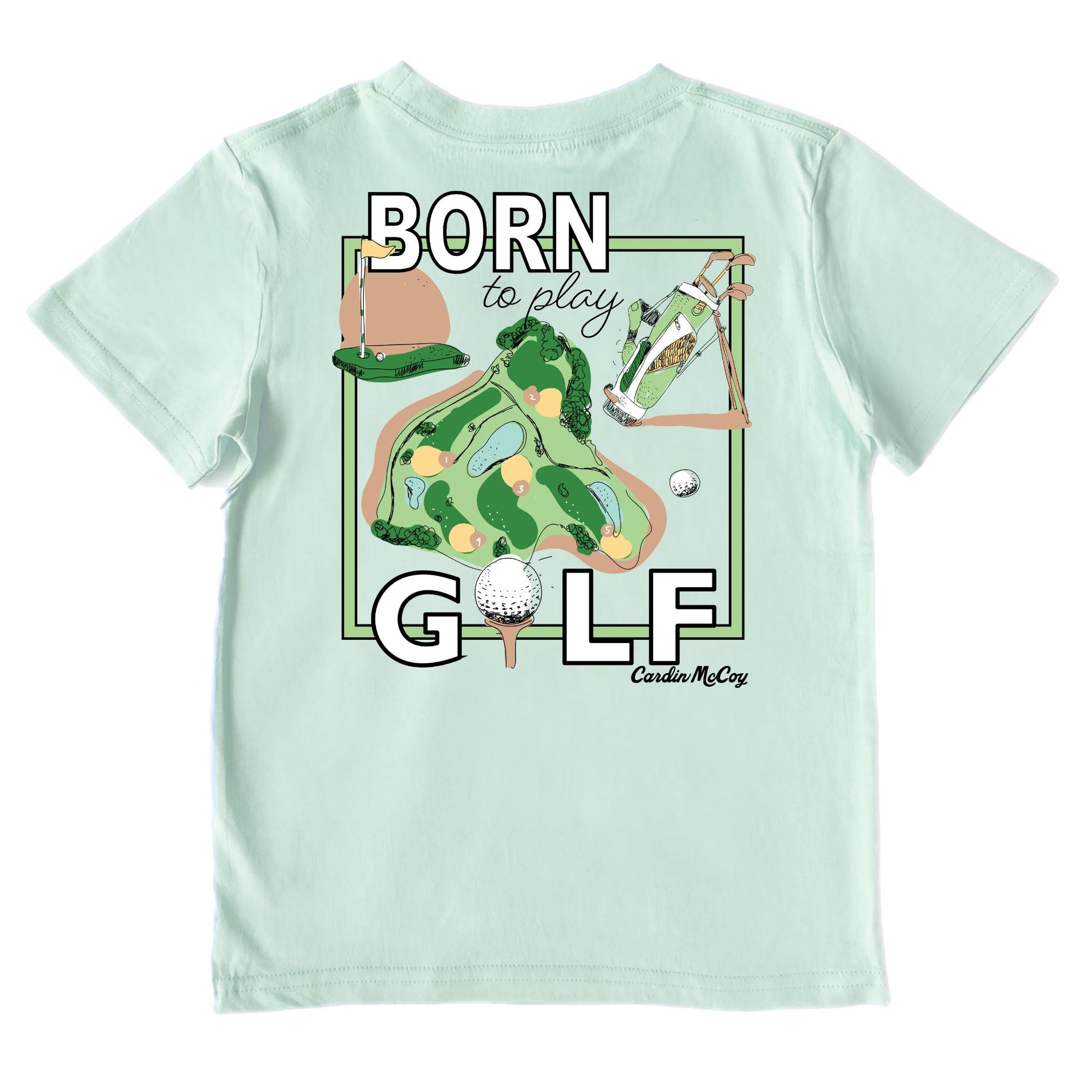 Kids' Born to Play Golf Performance Short-Sleeve Tee Short Sleeve T-Shirt Cardin McCoy Surf Spray XXS (2/3) Performance