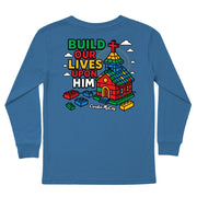 Kids' Build Our Lives Long-Sleeve Tee Long Sleeve T-Shirt Cardin McCoy Blue XXS (2/3) Pocket