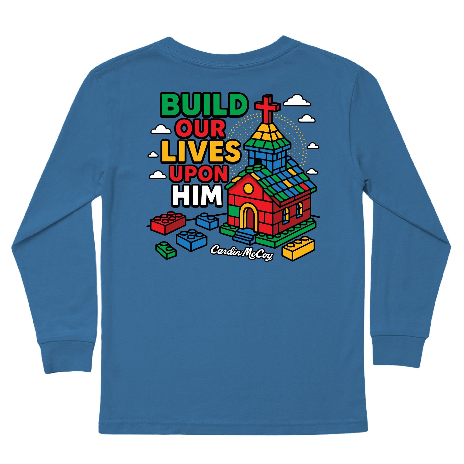 Kids' Build Our Lives Long-Sleeve Tee Long Sleeve T-Shirt Cardin McCoy Blue XXS (2/3) Pocket