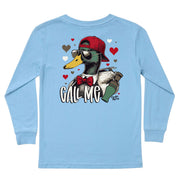 Kids' Call Me Long-Sleeve Tee Long Sleeve T-Shirt Cardin McCoy Light Blue XXS (2/3) Pocket