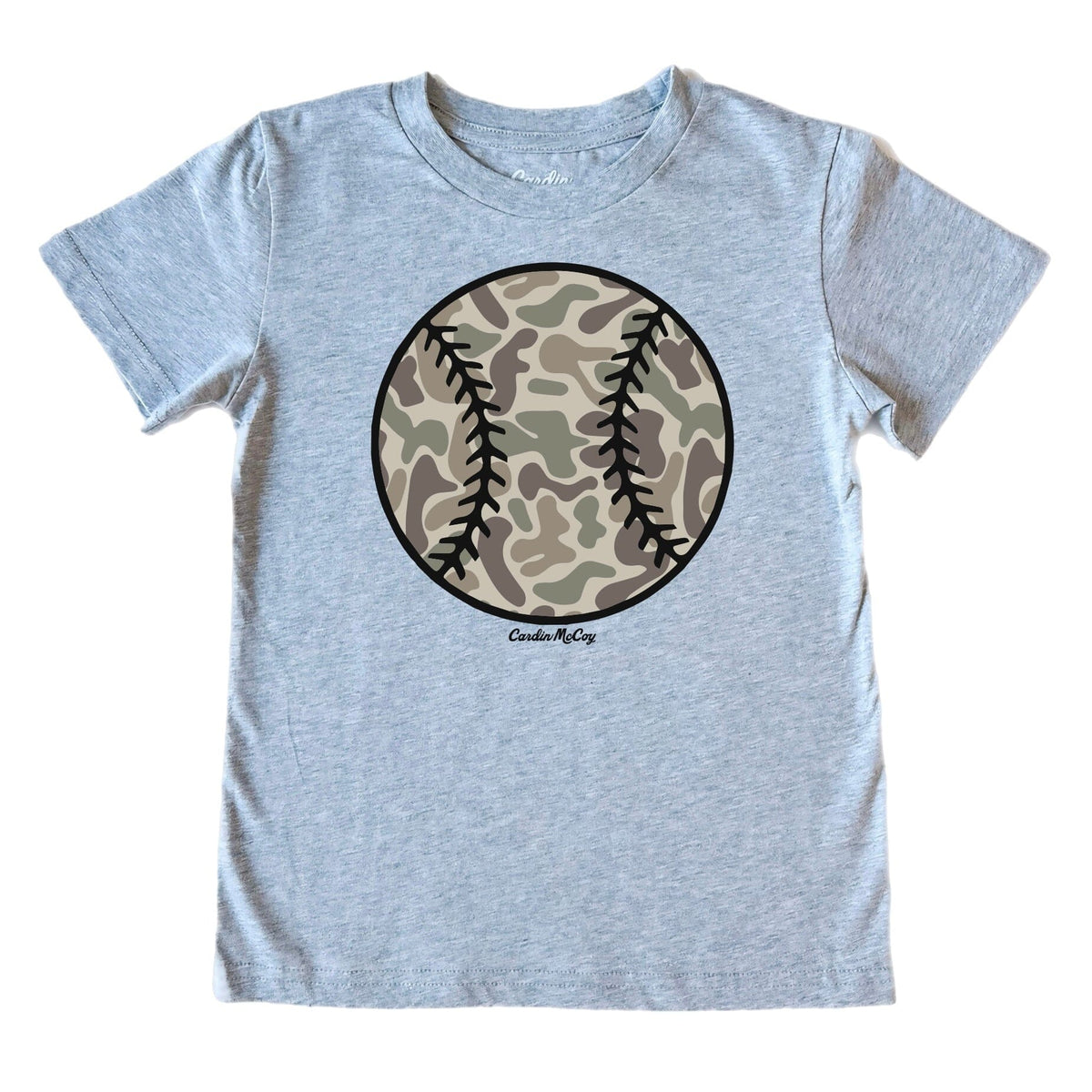 Kids' Camo Baseball Front Short-Sleeve Tee Short Sleeve T-Shirt Cardin McCoy Heather Gray XXS (2/3) No Pocket