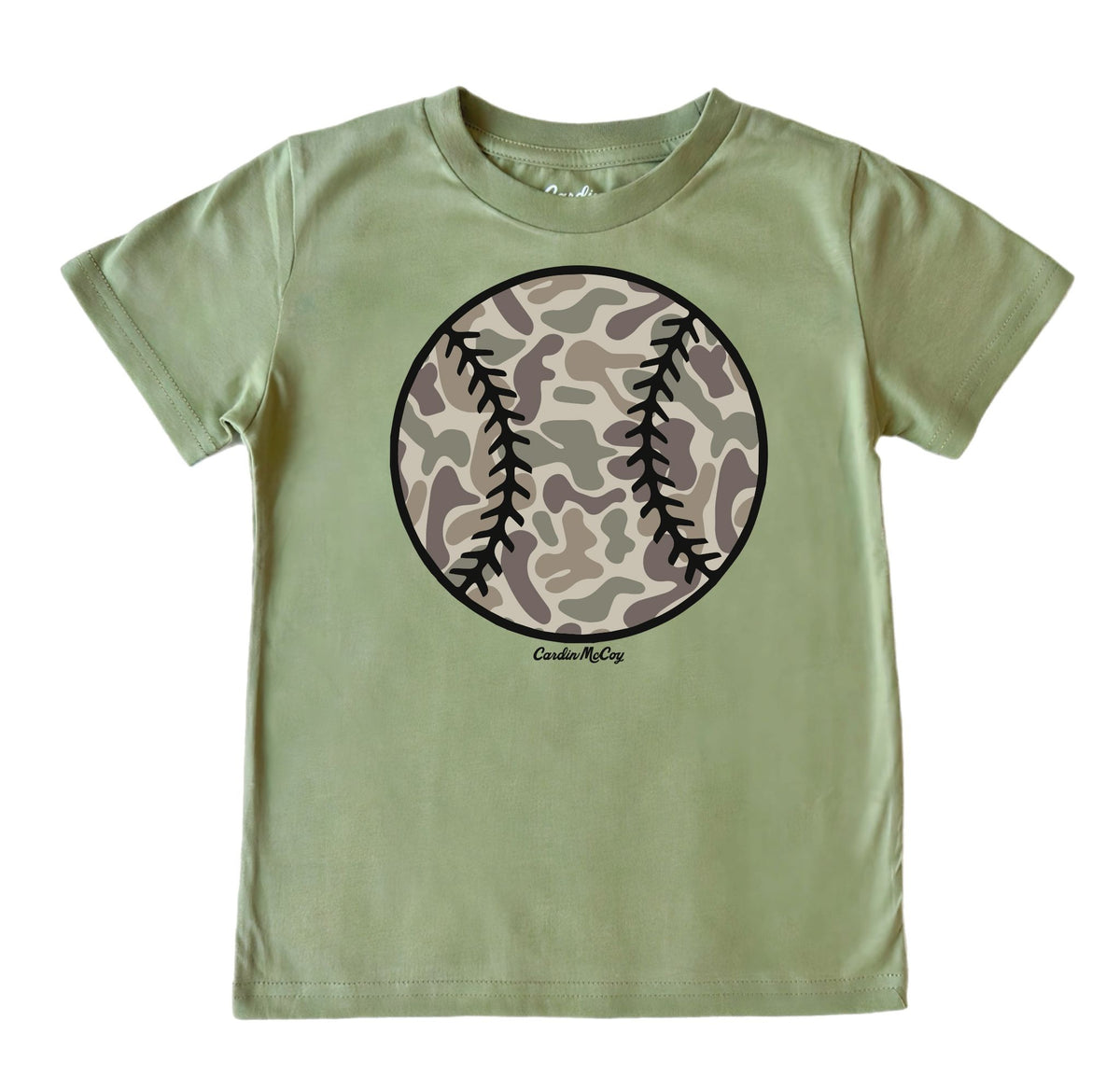 Kids' Camo Baseball Front Short-Sleeve Tee Short Sleeve T-Shirt Cardin McCoy Light Olive XXS (2/3) No Pocket