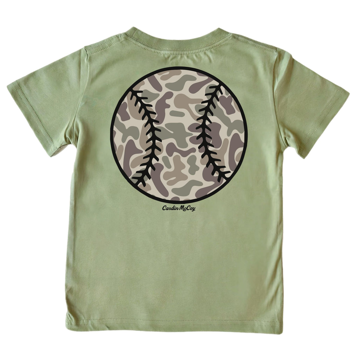 Kids' Camo Baseball Short-Sleeve Tee Short Sleeve T-Shirt Cardin McCoy Light Olive XXS (2/3) Pocket