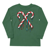 Kids' Candy Cane Drip Front Long-Sleeve Tee Long Sleeve T-Shirt Cardin McCoy Dark Olive XXS (2/3) No Pocket