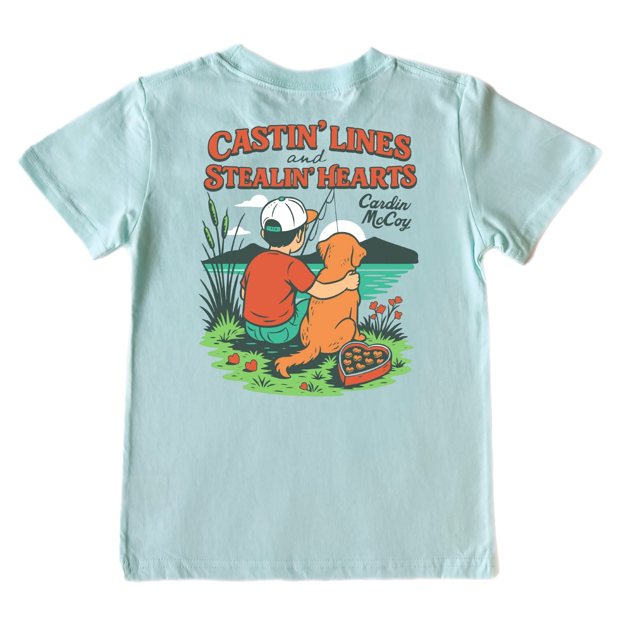 Kids' Castin' Lines & Stealing Hearts Short-Sleeve Tee Short Sleeve T-Shirt Cardin McCoy Blue Mint XXS (2/3) Pocket