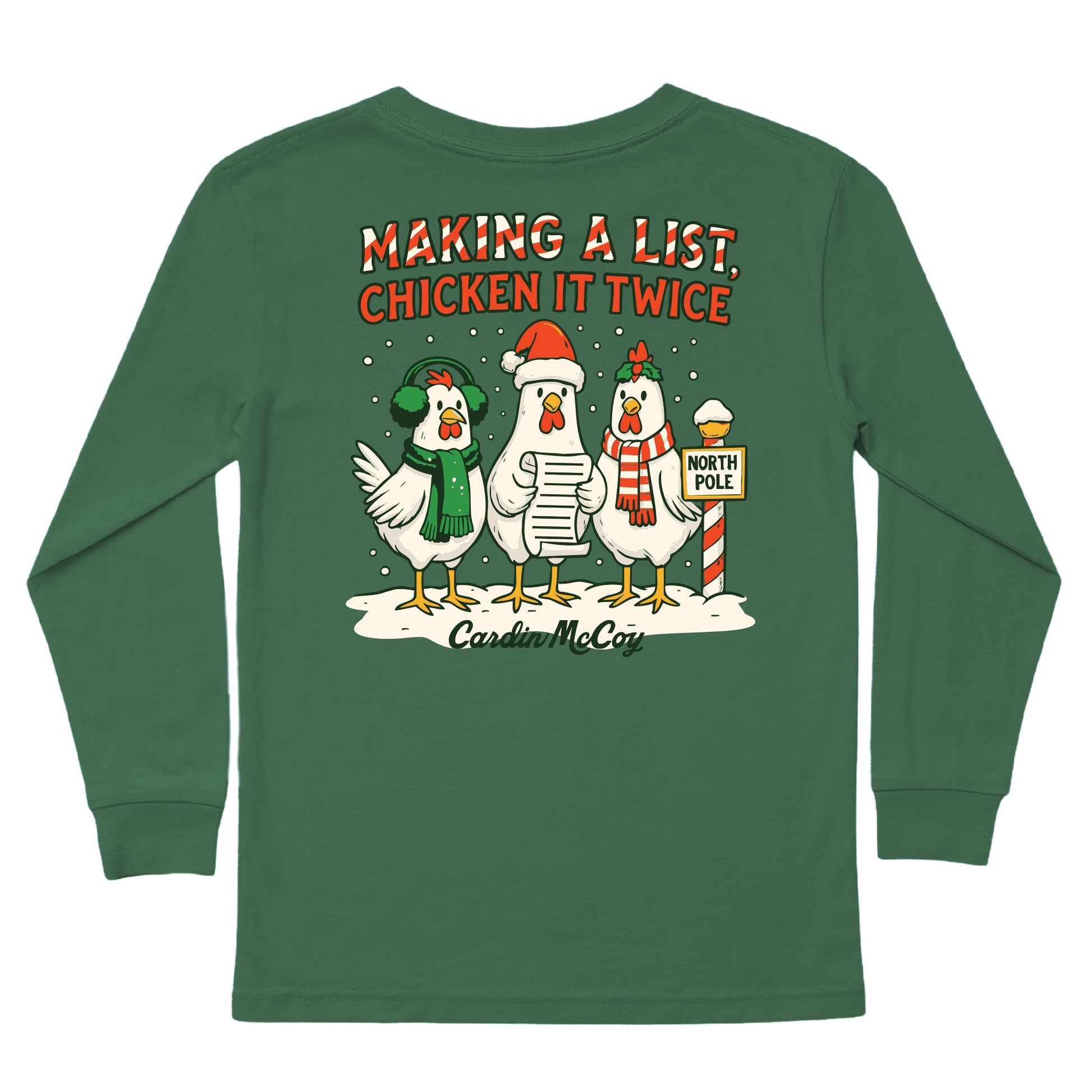 Kids' Chicken It Twice Long-Sleeve Tee Long Sleeve T-Shirt Cardin McCoy Dark Olive XXS (2/3) Pocket