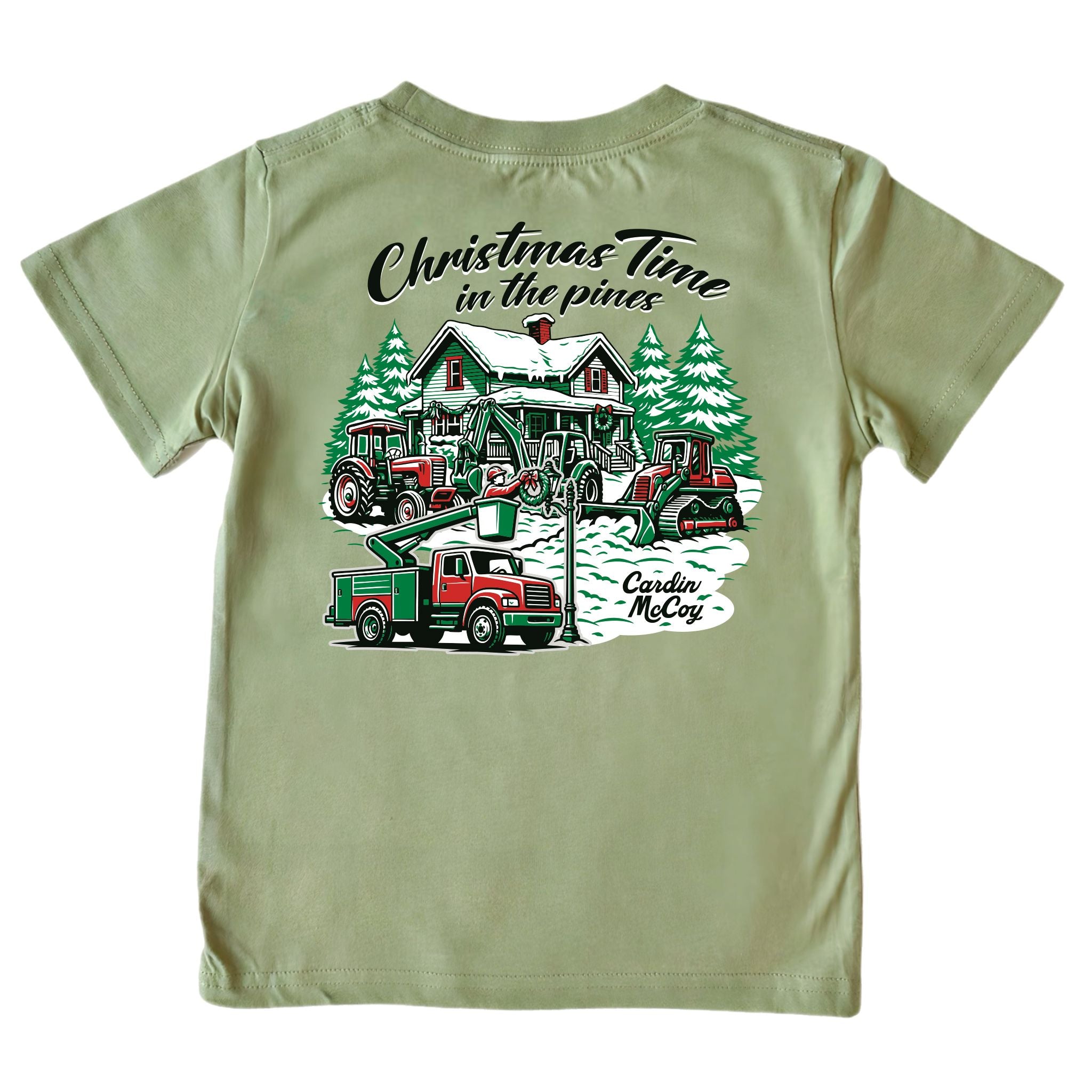 Kids' Christmas Time Short-Sleeve Tee Short Sleeve T-Shirt Cardin McCoy Light Olive XXS (2/3) Pocket