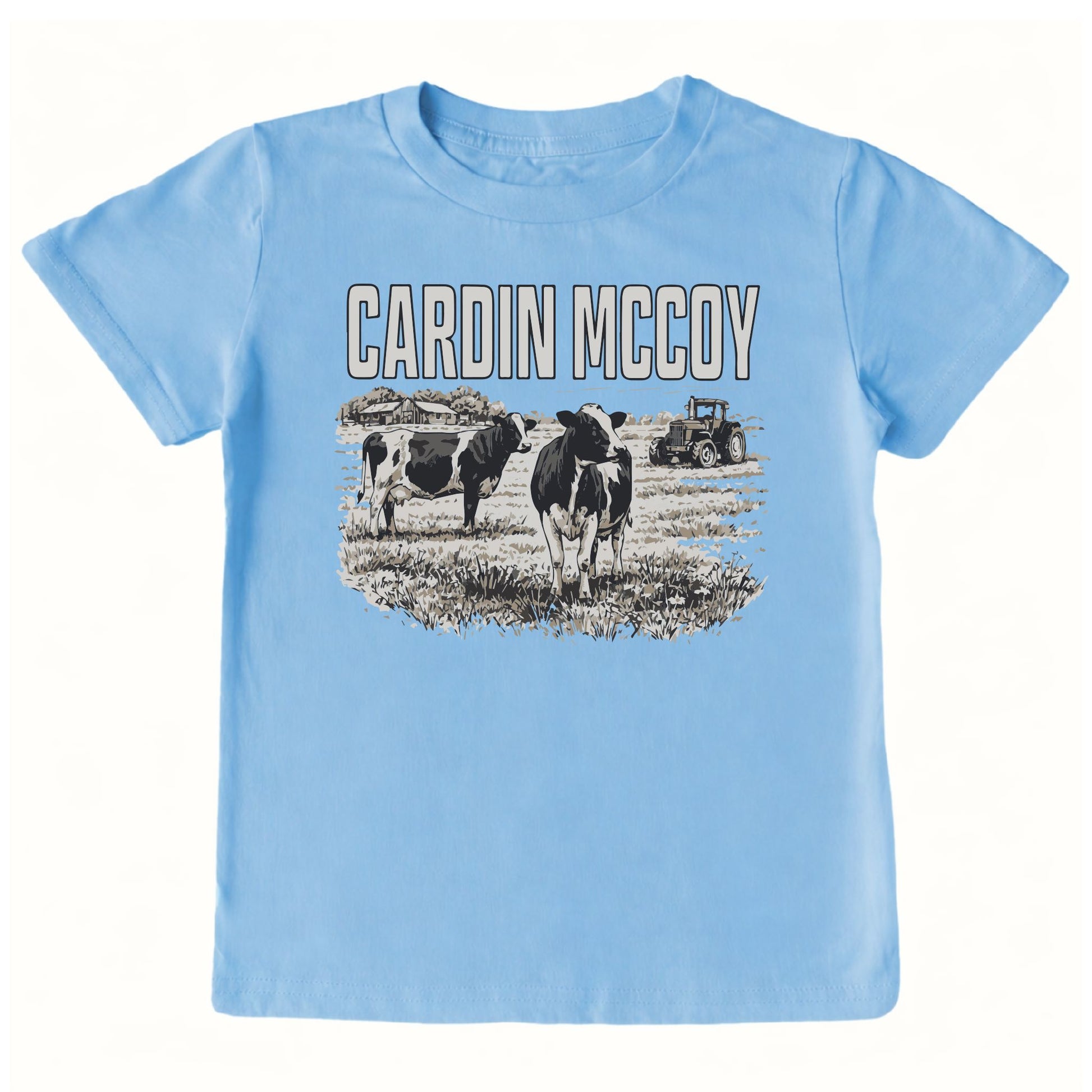 Kids' CM Cow Game Front Short-Sleeve Tee Short Sleeve T-Shirt Cardin McCoy Light Blue XXS (2/3) Front