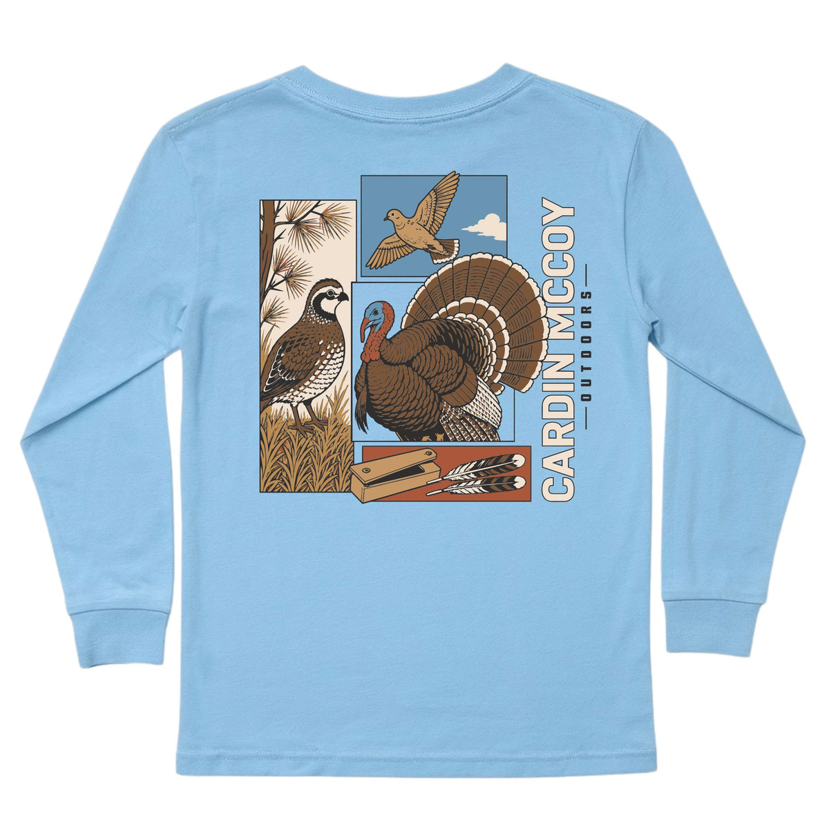 Kids' CM Outdoor Birds Long-Sleeve Tee Long Sleeve T-Shirt Cardin McCoy Light Blue XXS (2/3) Pocket