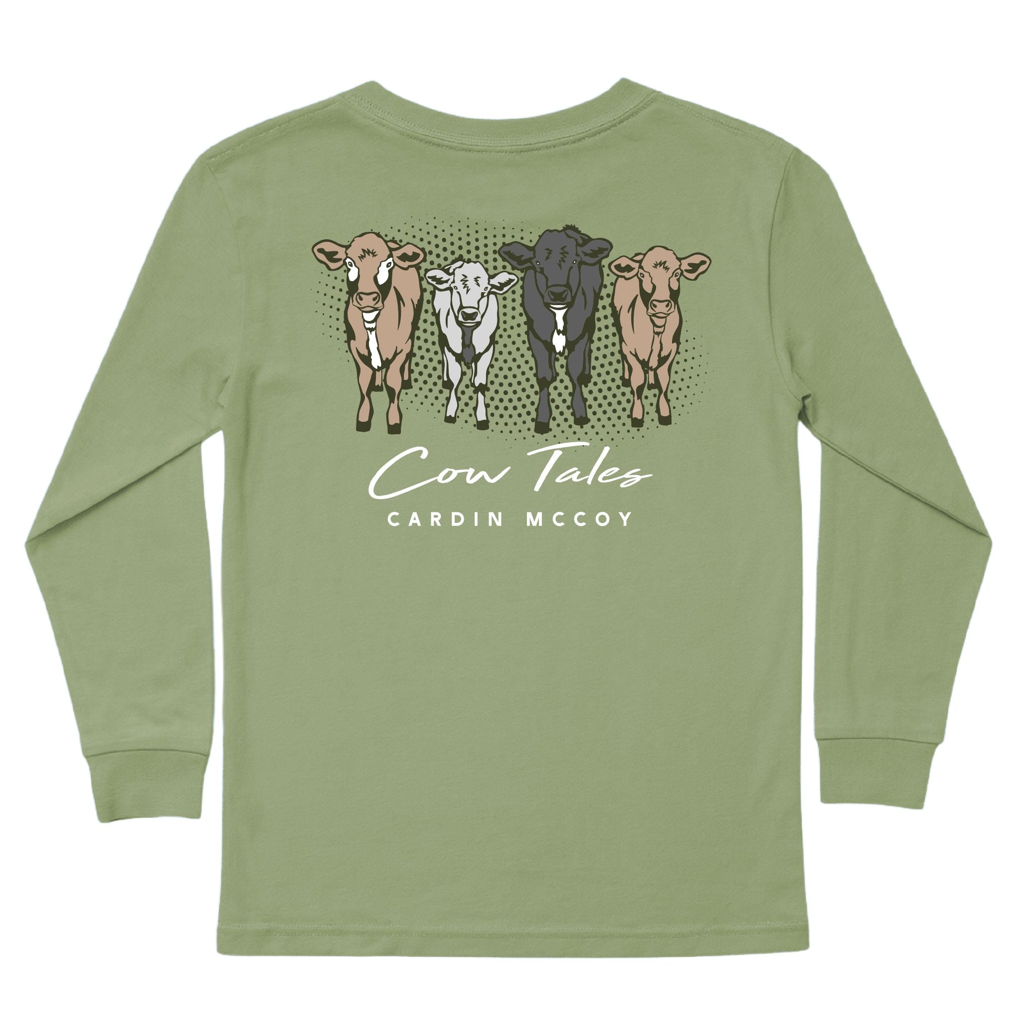 Kids' Cow Tales Long-Sleeve Tee Long Sleeve T-Shirt Cardin McCoy Light Olive XXS (2/3) Pocket