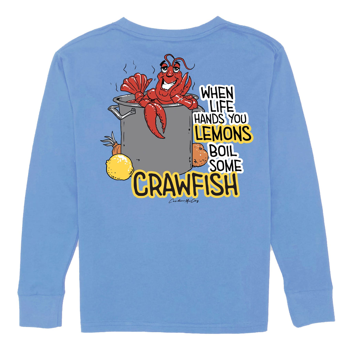Kids' Crawfish Long Sleeve Pocket Tee Long Sleeve T-Shirt Cardin McCoy Carolina Blue XXS (2/3) 