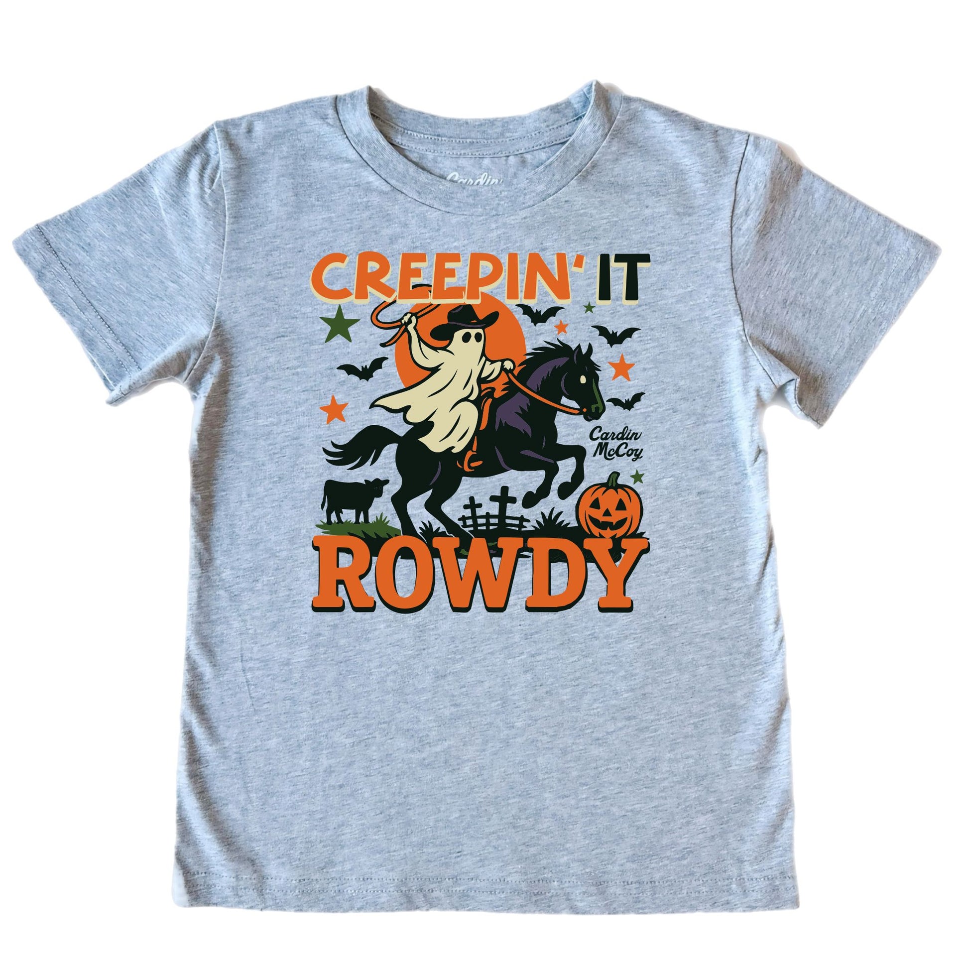 Kids' Creepin' It Rowdy Front Short-Sleeve Tee Short Sleeve T-Shirt Cardin McCoy Heather Gray XXS (2/3) No Pocket