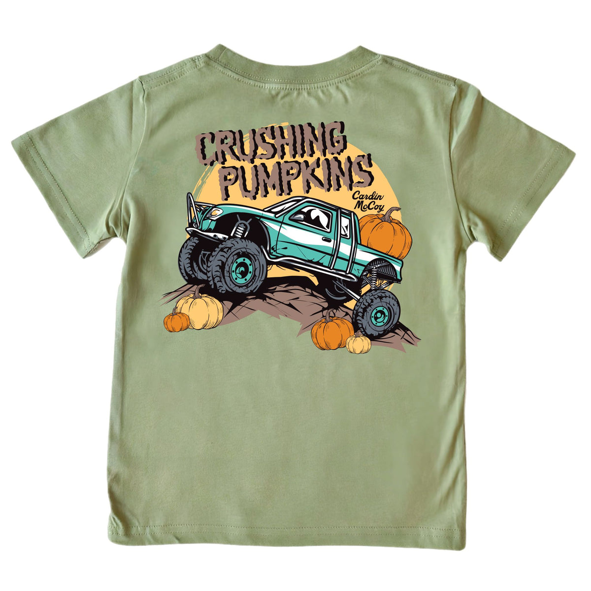 Kids' Crushing Pumpkins Short-Sleeve Tee Short Sleeve T-Shirt Cardin McCoy Light Olive XXS (2/3) No Pocket