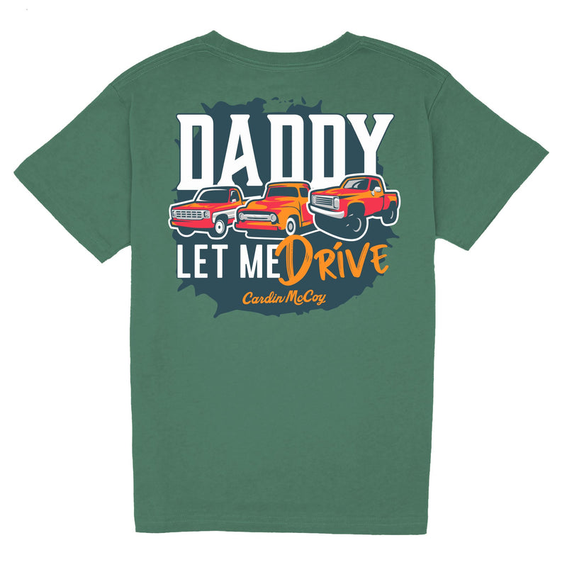 Kids' Daddy Let Me Drive Short Sleeve Tee Short Sleeve T-Shirt Cardin McCoy Dark Olive XS (4/5) Pocket