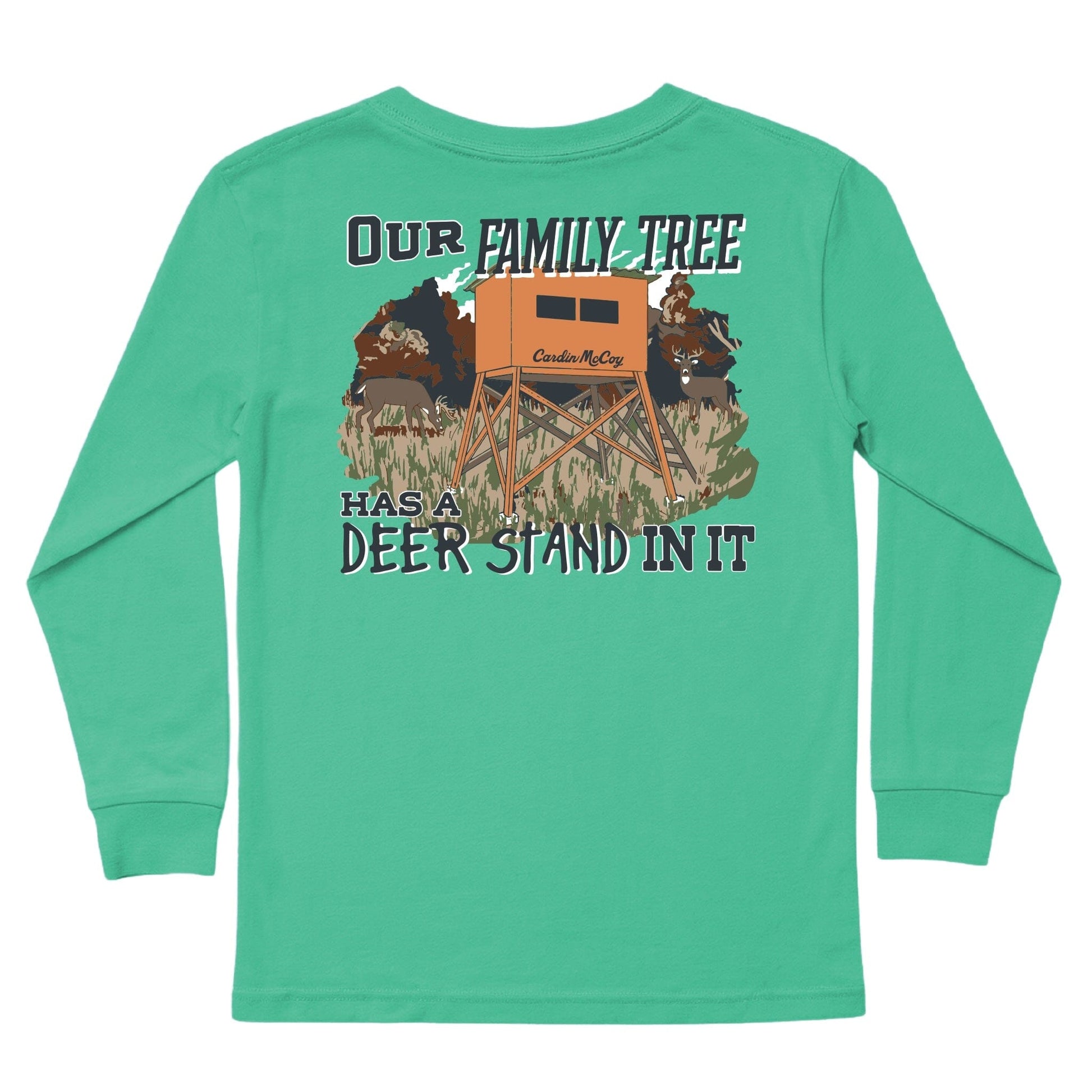 Kids' Deer Stand Long-Sleeve Tee Long Sleeve T-Shirt Cardin McCoy Green XXS (2/3) Pocket