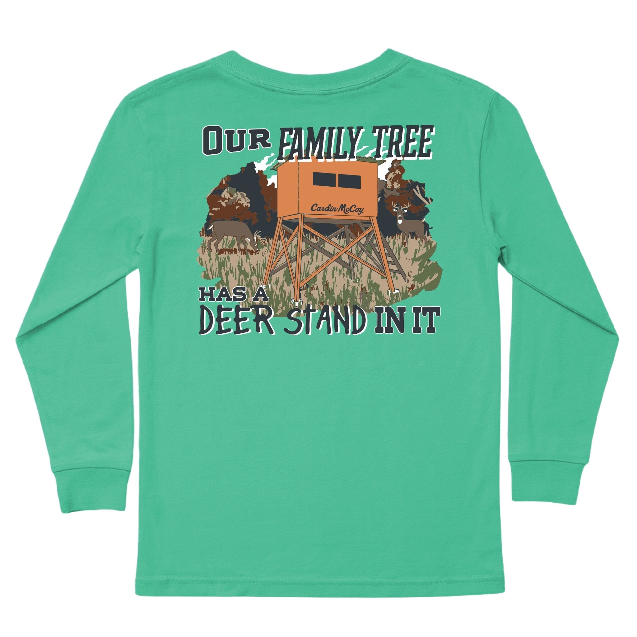 Kids' Deer Stand Long-Sleeve Tee Long Sleeve T-Shirt Cardin McCoy Green XXS (2/3) Pocket