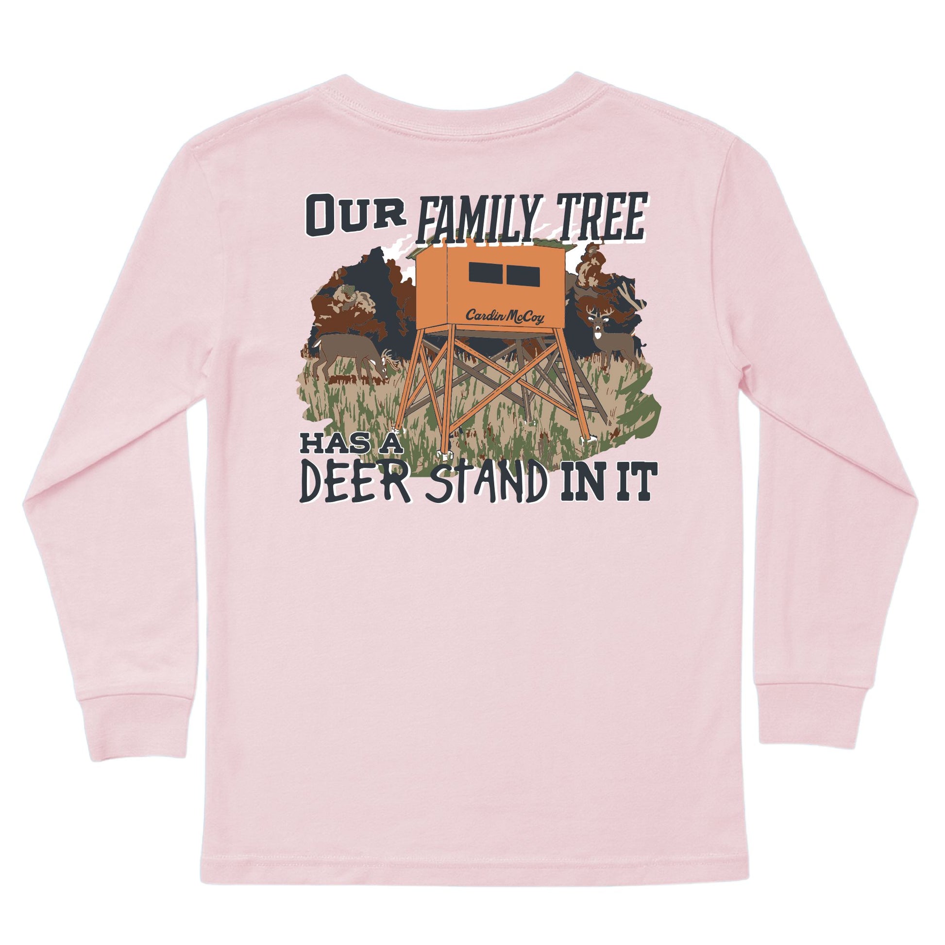 Kids' Deer Stand Long-Sleeve Tee Long Sleeve T-Shirt Cardin McCoy Light Pink XXS (2/3) Pocket