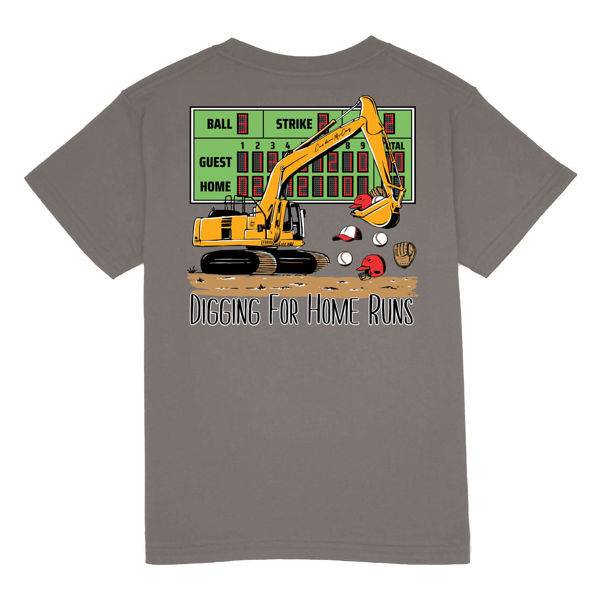 Kids' Digging for Home Runs Short Sleeve Pocket Tee Short Sleeve T-Shirt Cardin McCoy Anchor Gray XXS (2/3) 