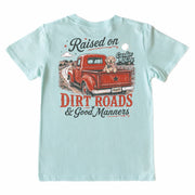 Kids' Dirt Roads and Good Manners Short-Sleeve Tee Short Sleeve T-Shirt Cardin McCoy Blue Mint XXS (2/3) Pocket