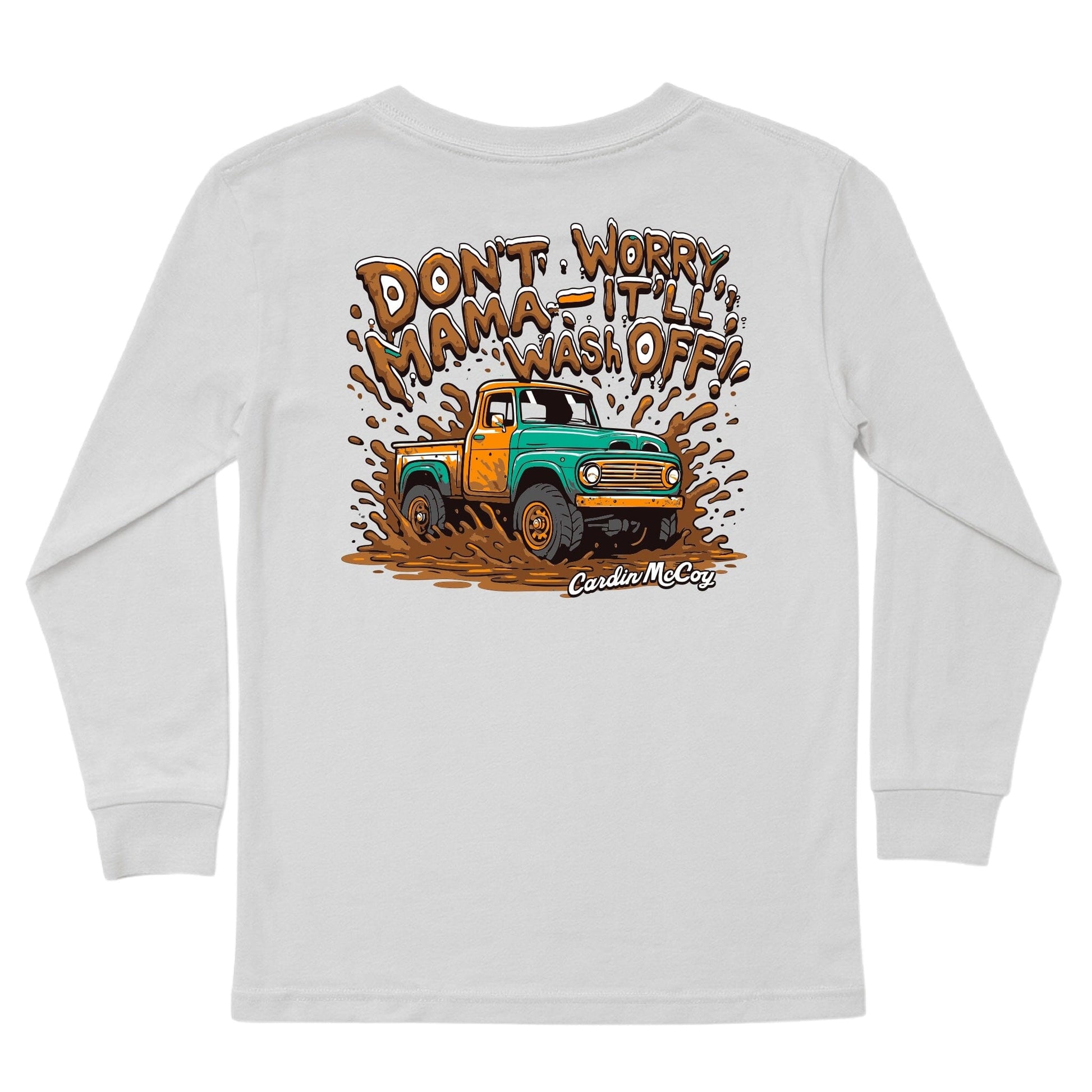Kids' Don't Worry Mama Long-Sleeve Tee Long Sleeve T-Shirt Cardin McCoy Ice Gray XXS (2/3) Pocket