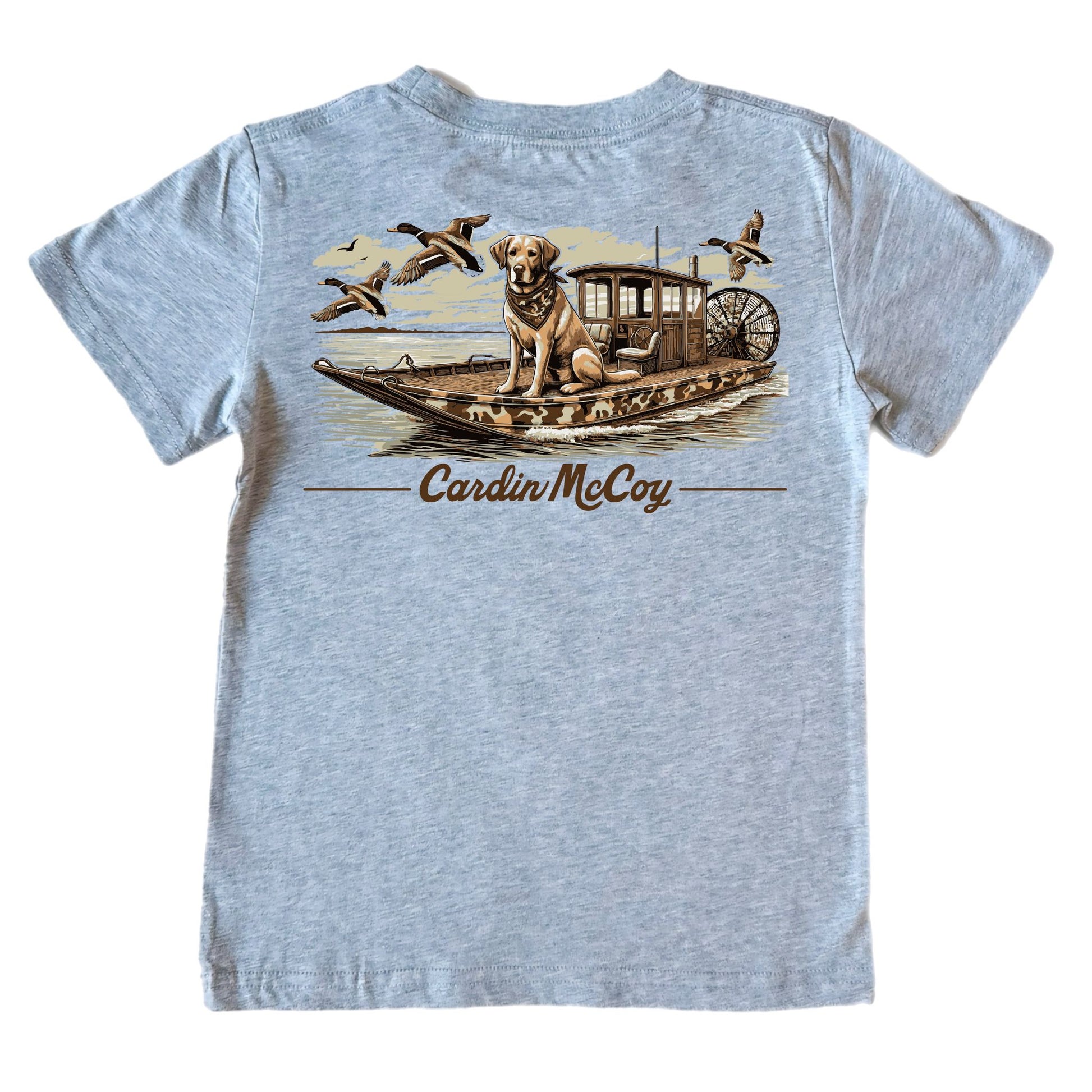 Kids' Duck Boat Short-Sleeve Tee Short Sleeve T-Shirt Cardin McCoy Heather Gray XXS (2/3) Pocket