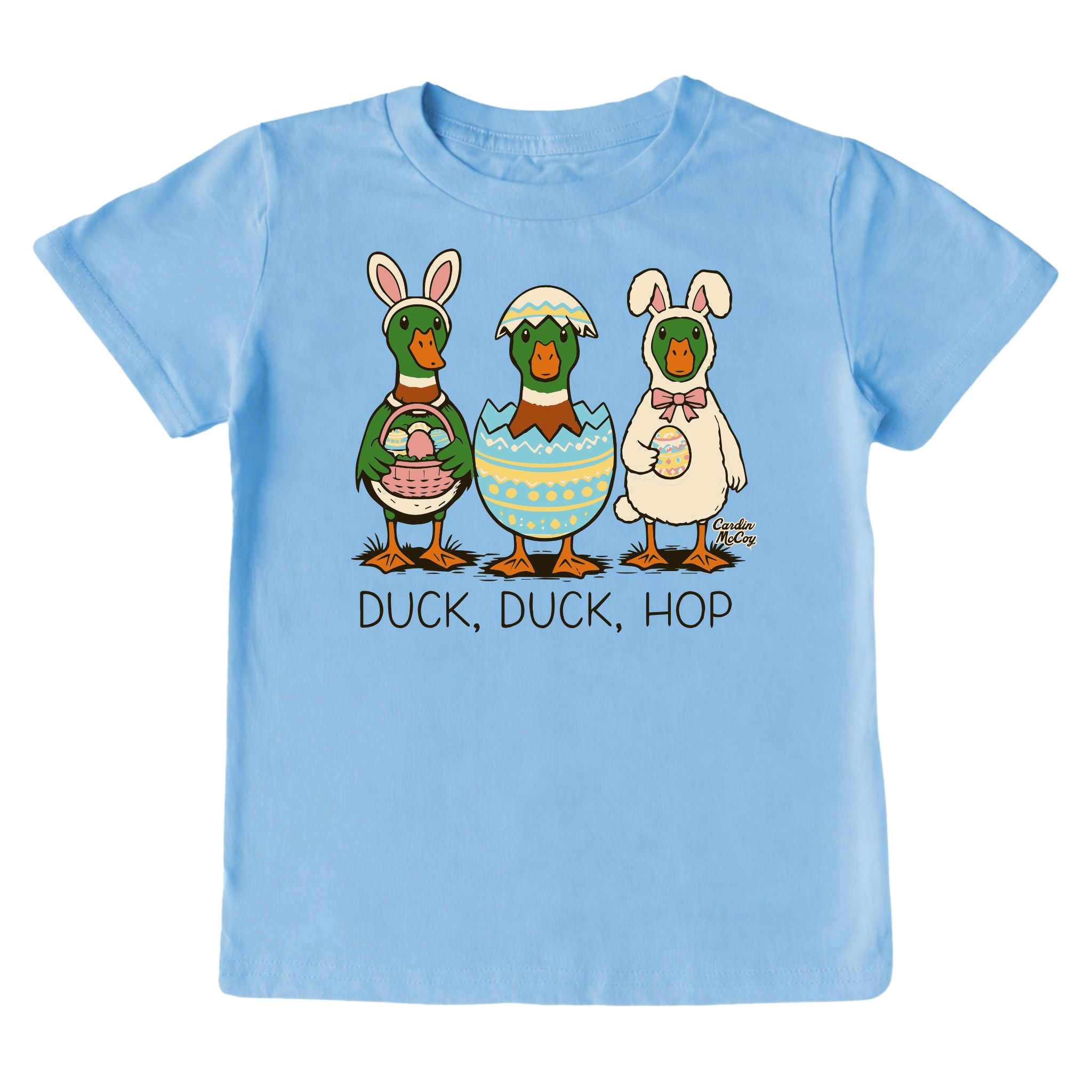 Kids' Duck Duck Hop Design Short-Sleeve Tee Short Sleeve T-Shirt Cardin McCoy Light Blue XXS (2/3) Front