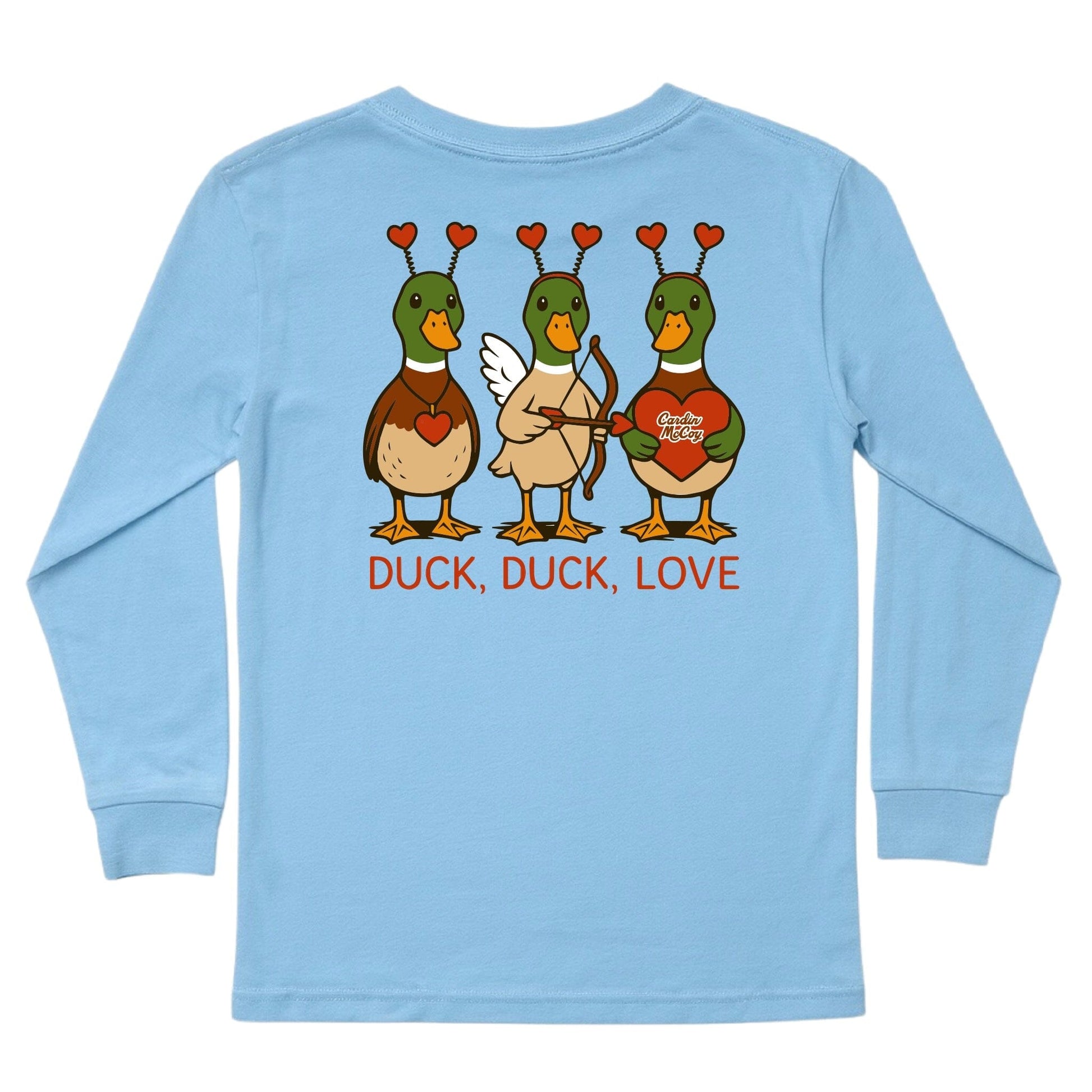 Kids' Duck, Duck, Love Long-Sleeve Tee Long Sleeve T-Shirt Cardin McCoy Light Blue XXS (2/3) Pocket