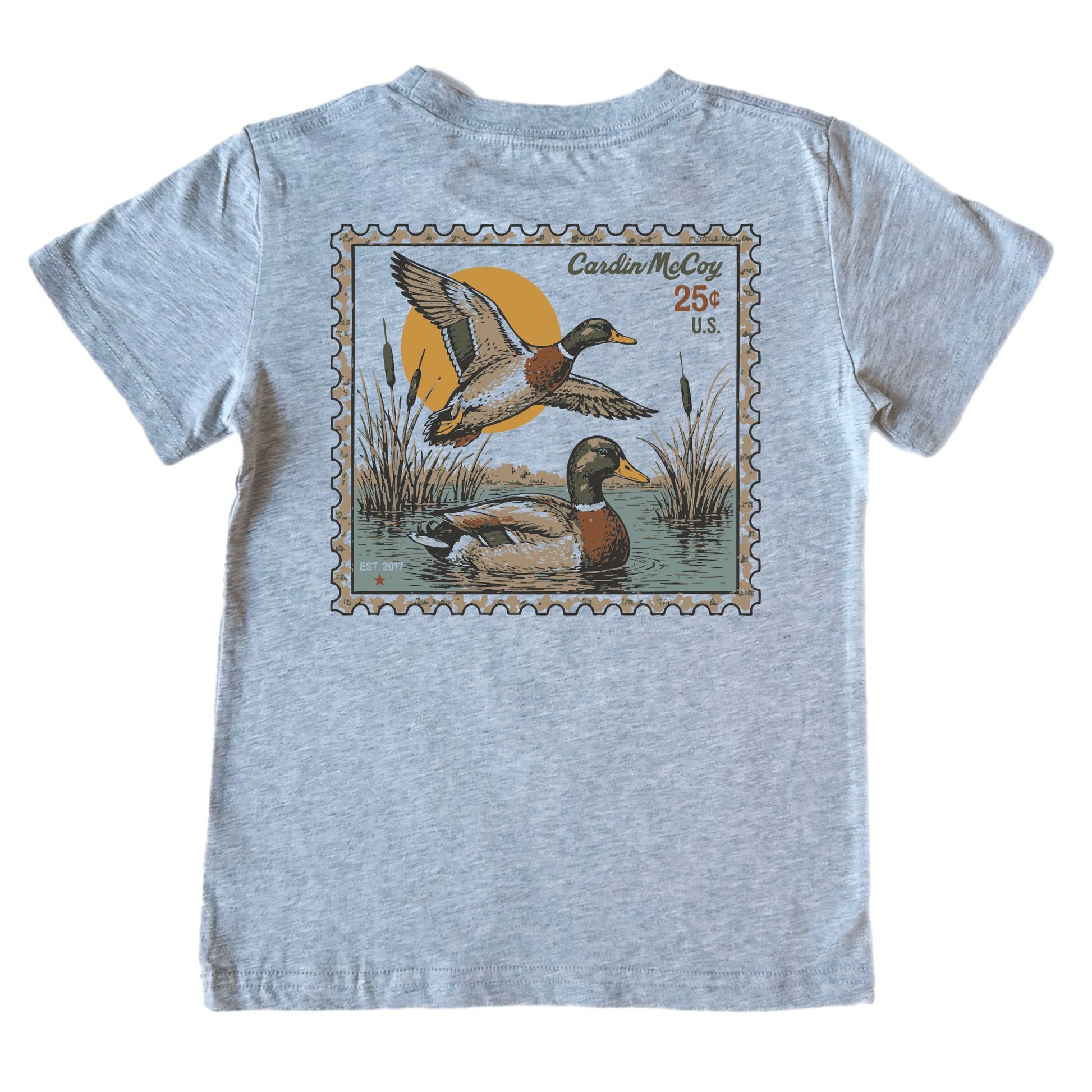 Kids' Duck Stamp Short-Sleeve Tee Short Sleeve T-Shirt Cardin McCoy Heather Gray XXS (2/3) Pocket