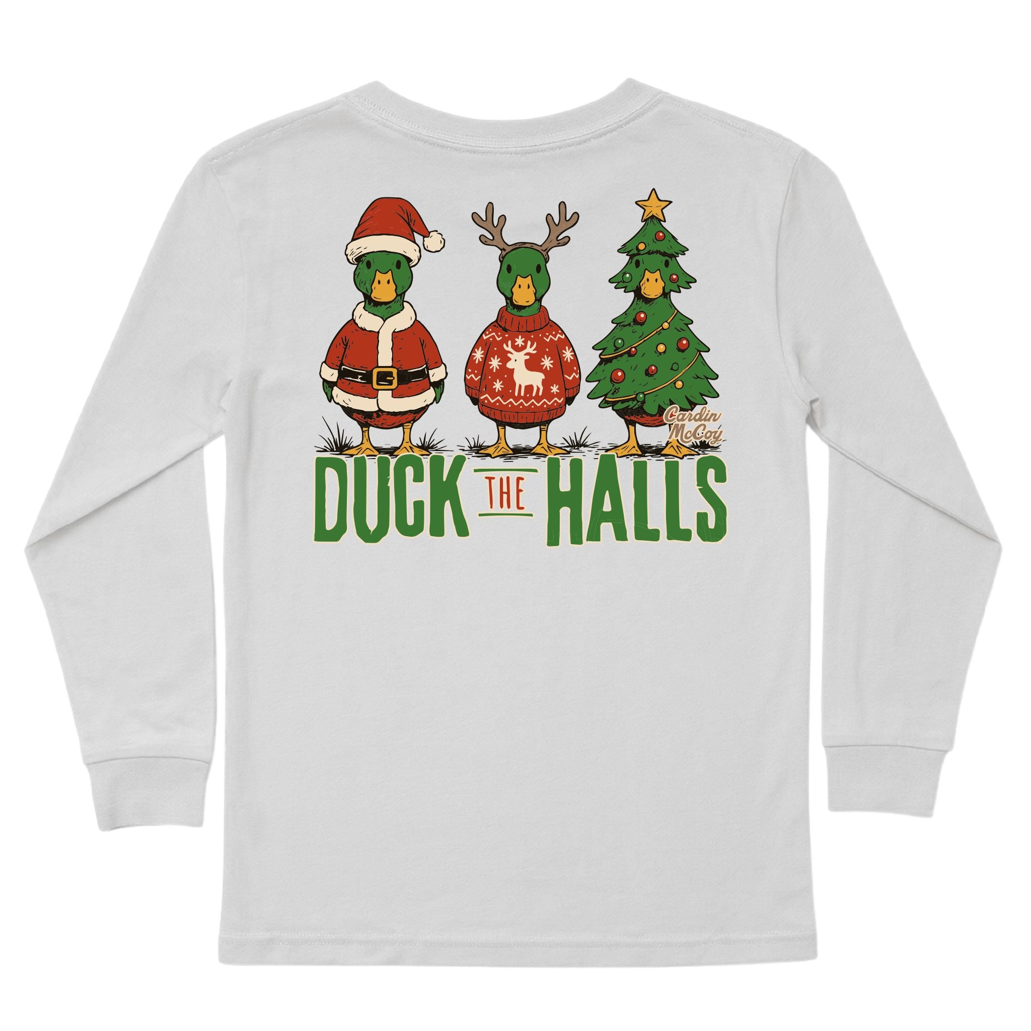 Kids' Duck The Halls Long-Sleeve Tee Long Sleeve T-Shirt Cardin McCoy Ice Gray XXS (2/3) Pocket