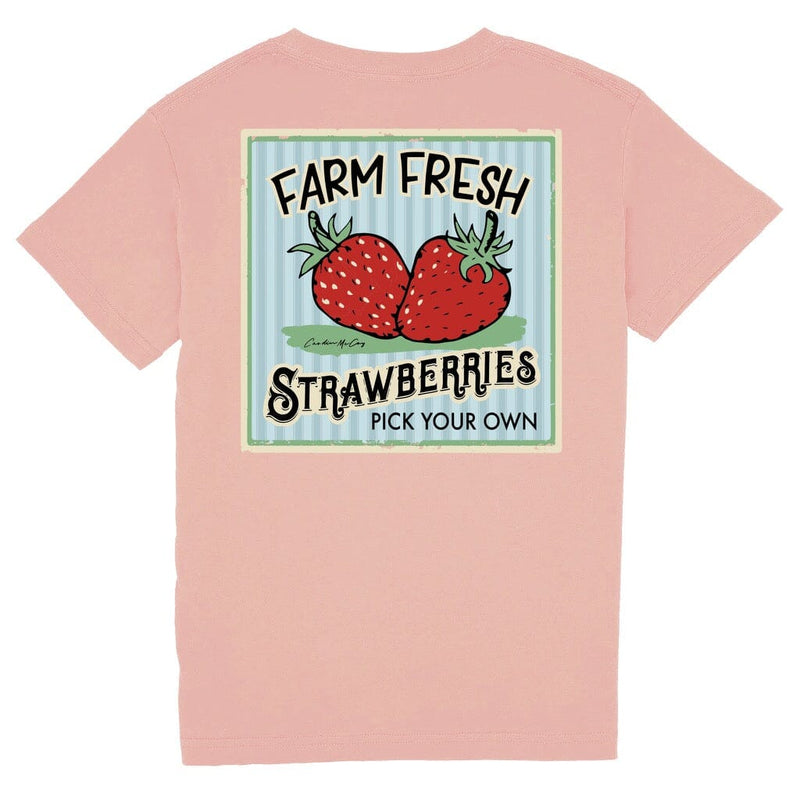 Kids' Farm Fresh Strawberries Short Sleeve Pocket Tee Short Sleeve T-Shirt Cardin McCoy Rose Tan XXS (2/3) Pocket