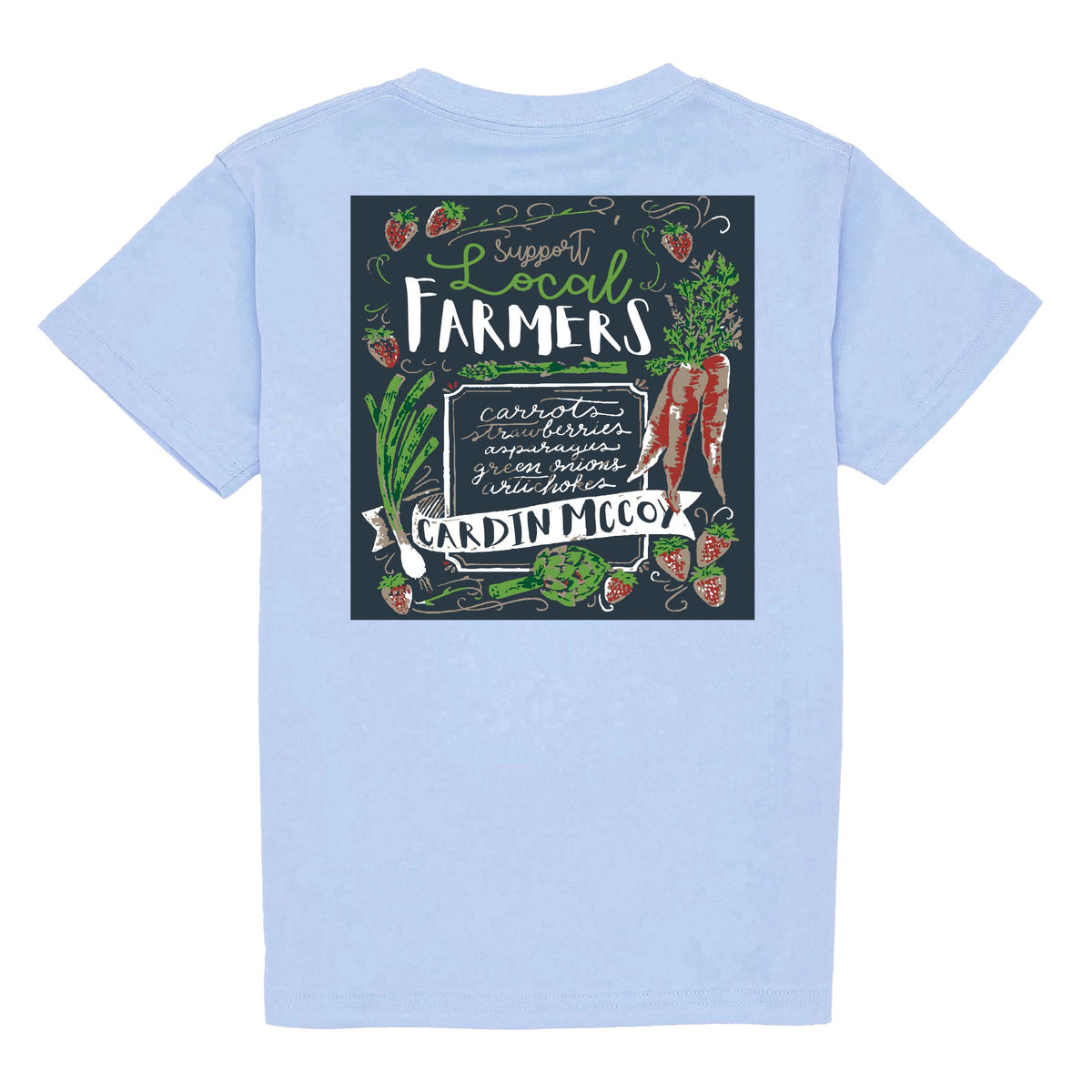 Kids' Farmer's Market Short Sleeve Pocket Tee Short Sleeve T-Shirt Cardin McCoy Light Blue XXS (2/3) Pocket