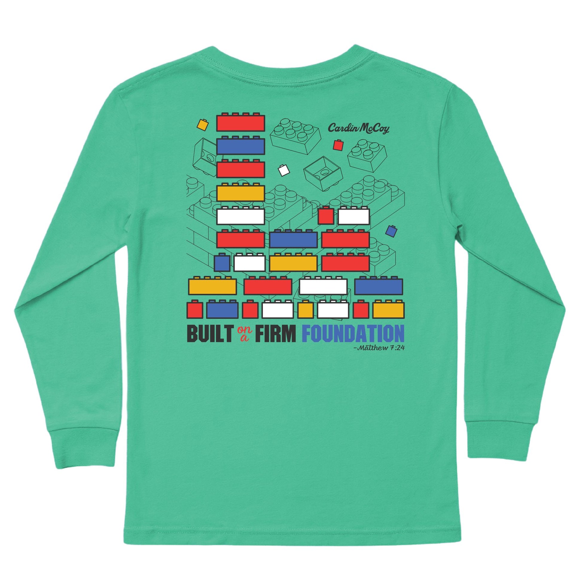 Kids' Firm Foundation Long-Sleeve Tee Long Sleeve T-Shirt Cardin McCoy Green XXS (2/3) Pocket