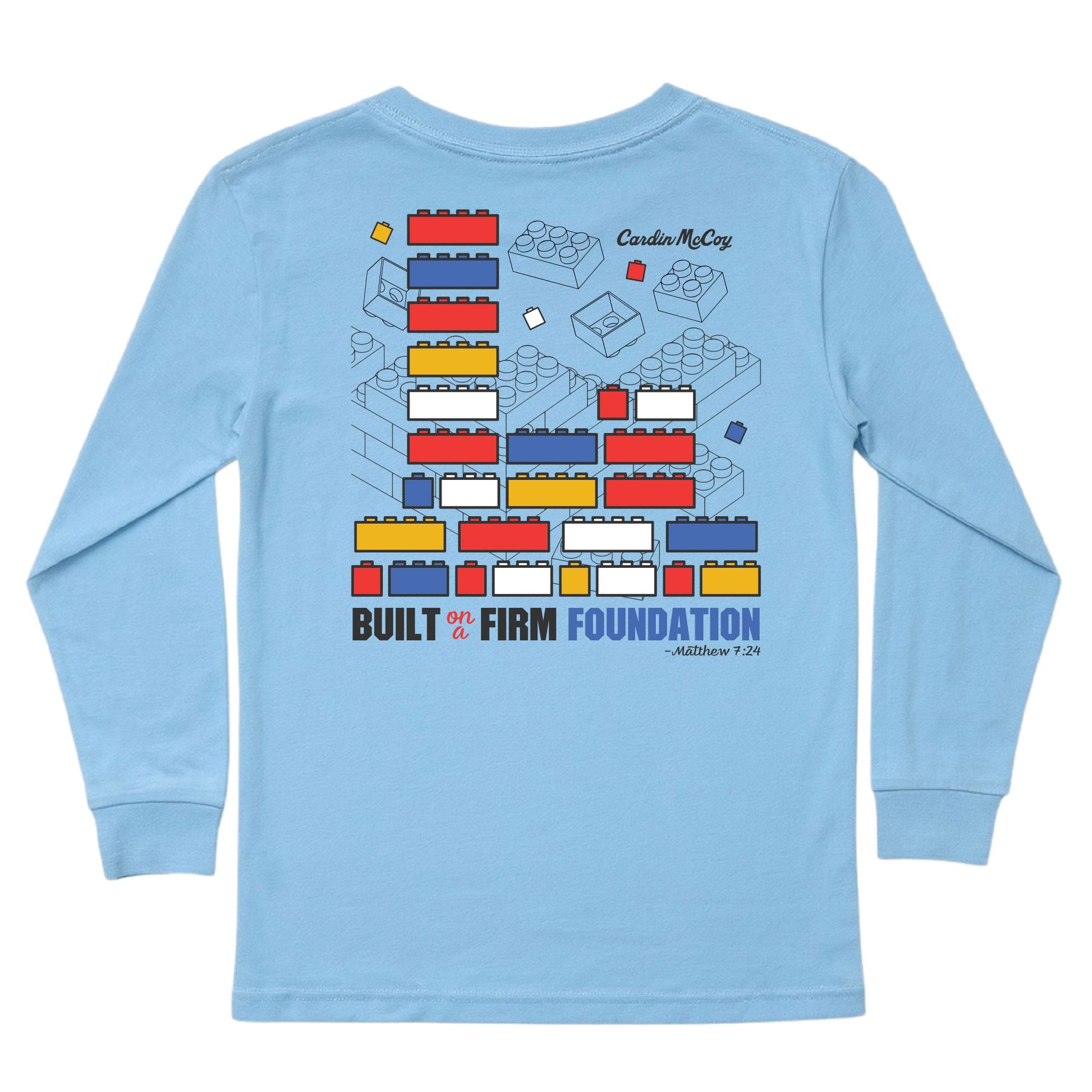 Kids' Firm Foundation Long-Sleeve Tee Long Sleeve T-Shirt Cardin McCoy Light Blue XXS (2/3) Pocket