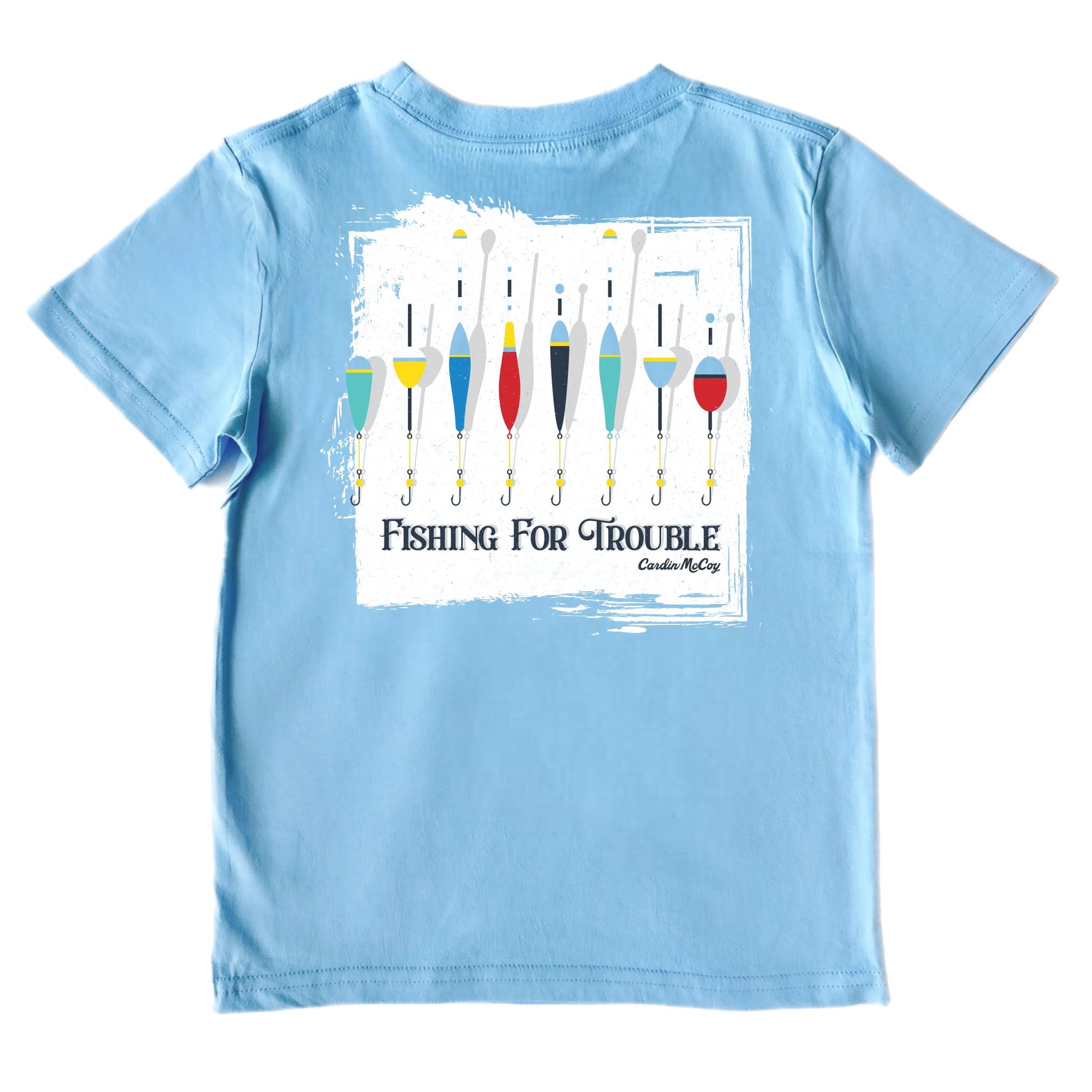 Kids' Fishing For Trouble Short-Sleeve Tee Short Sleeve T-Shirt Cardin McCoy Light Blue XXS (2/3) Pocket