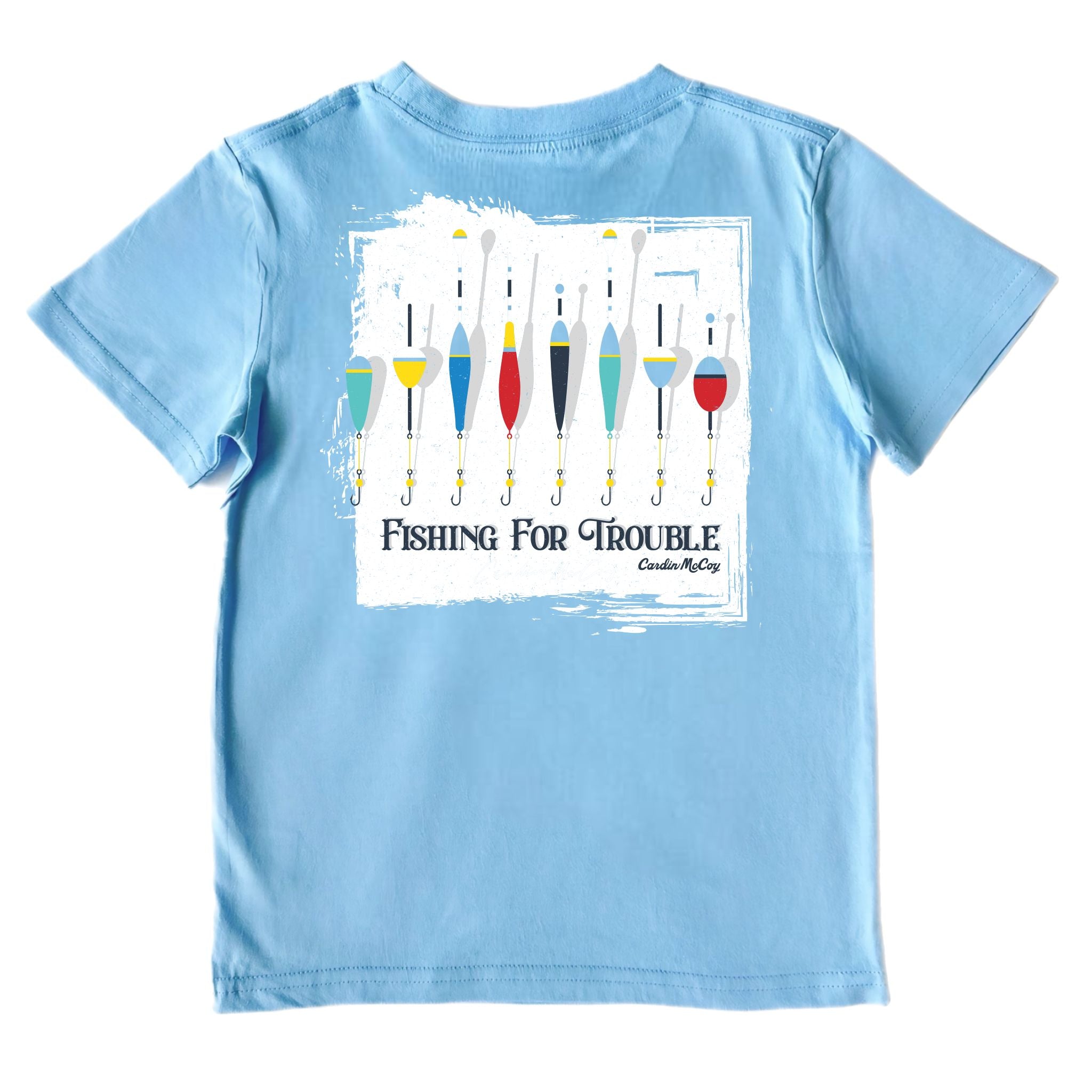 Kids' Fishing For Trouble Short-Sleeve Tee Short Sleeve T-Shirt Cardin McCoy Light Blue XXS (2/3) Pocket