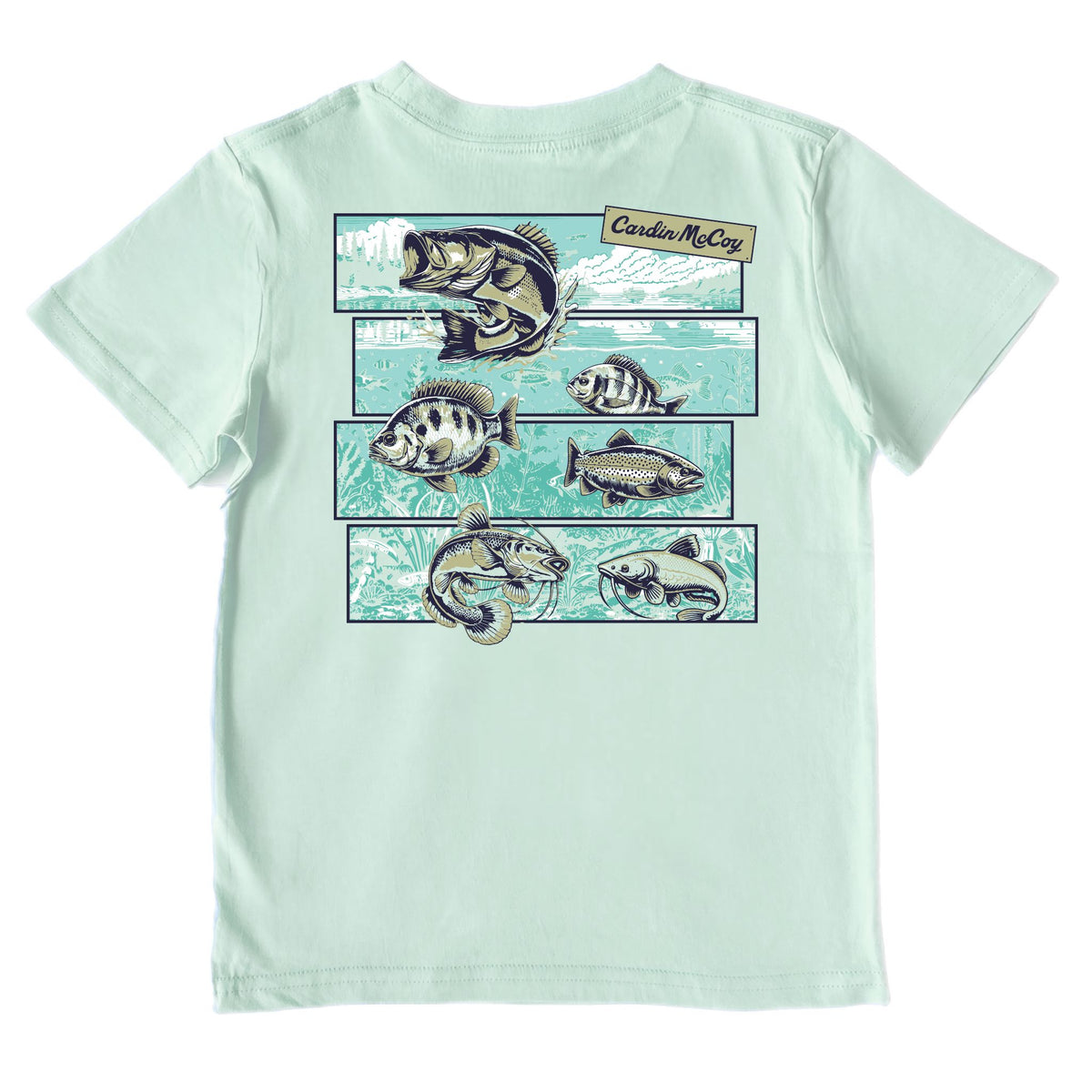 Kids' Fishing Grid Performance Short-Sleeve Tee Short Sleeve T-Shirt Cardin McCoy Surf Spray XXS (2/3) 
