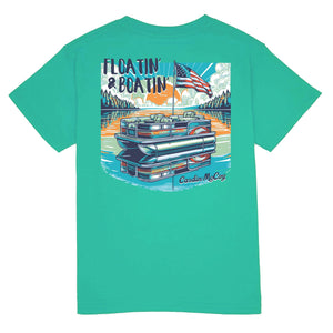 Kids' Floatin' and Boatin' Short Sleeve Tee Short Sleeve T-Shirt Cardin McCoy Teal XXS (2/3) No Pocket
