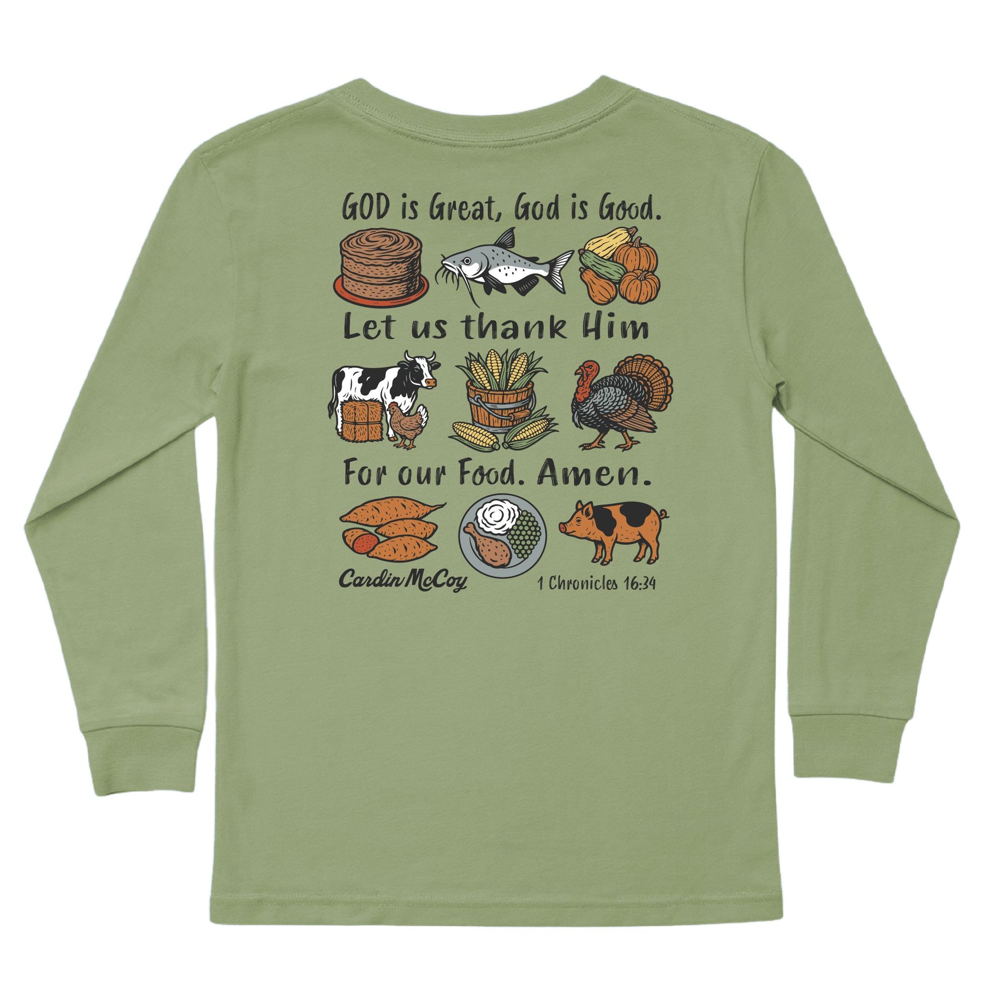 Kids' For Our Food Long-Sleeve Tee Long Sleeve T-Shirt Cardin McCoy Light Olive XXS (2/3) Pocket