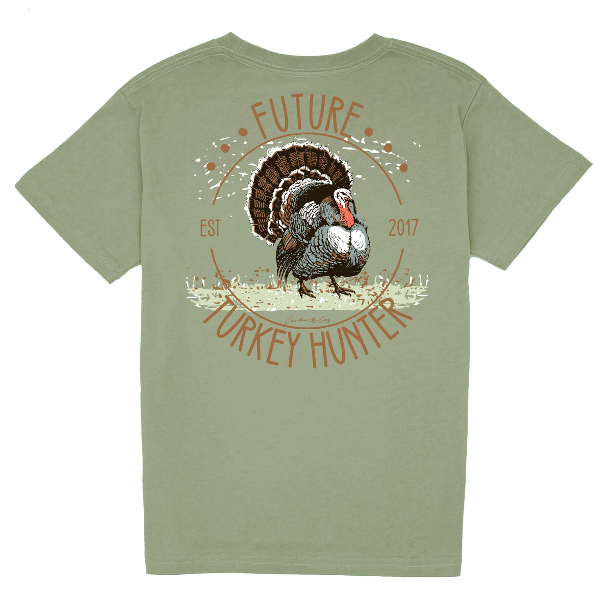 Kids' Future Turkey Hunter Short Sleeve Pocket Tee Short Sleeve T-Shirt Cardin McCoy Light Olive XXS (2/3) 
