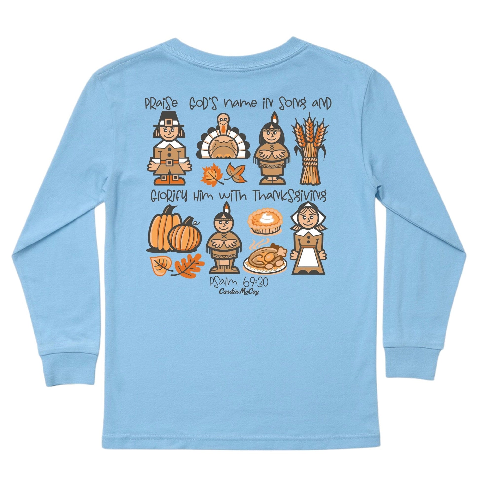 Kids' Glorify Him Long-Sleeve Tee Long Sleeve T-Shirt Cardin McCoy Light Blue XXS (2/3) No Pocket