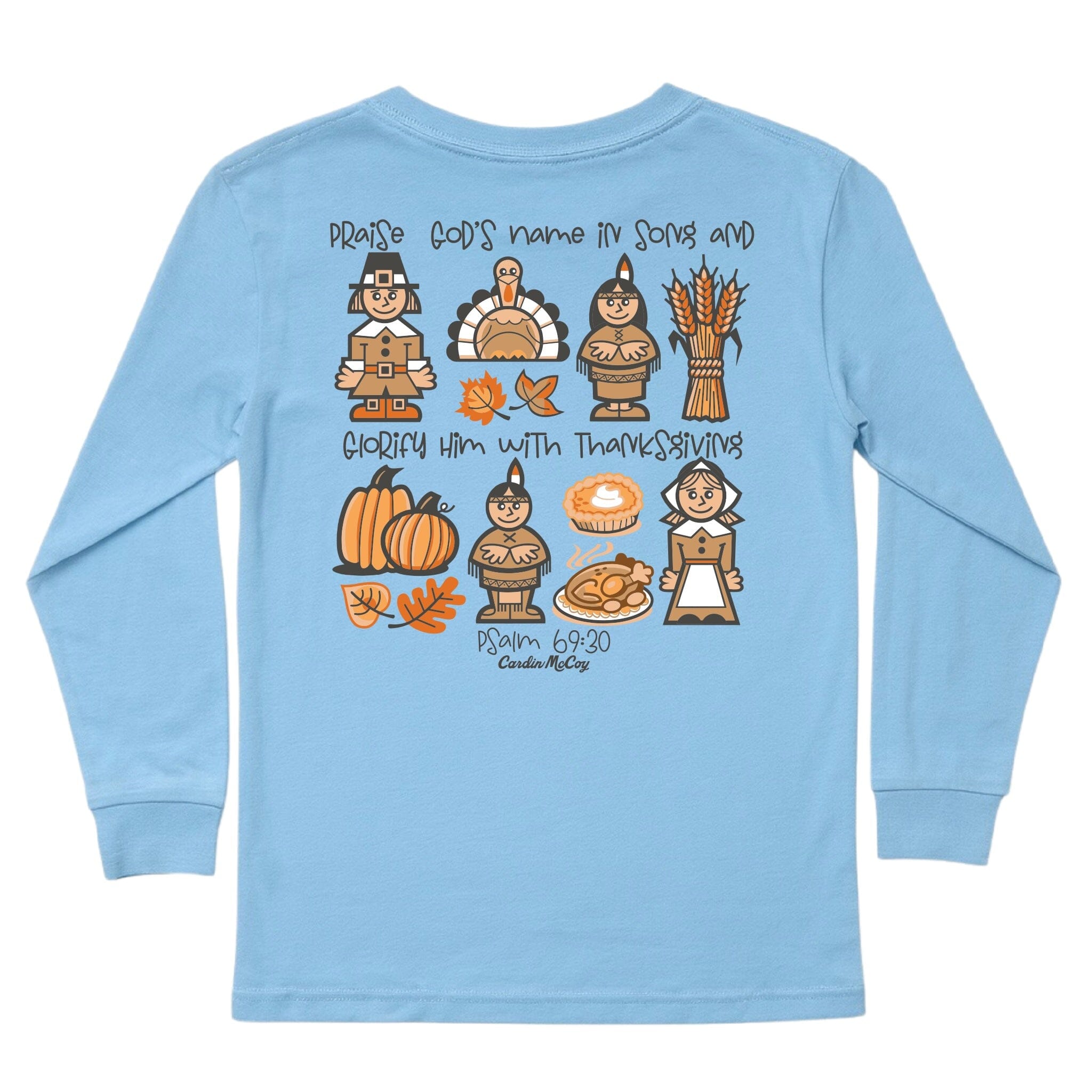 Kids' Glorify Him Long-Sleeve Tee Long Sleeve T-Shirt Cardin McCoy Light Blue XXS (2/3) No Pocket