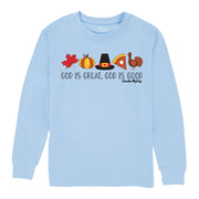 Kids' God is Great Front Long-Sleeve Tee Short Sleeve T-Shirt Cardin McCoy Light Blue XXS (2/3) No Pocket