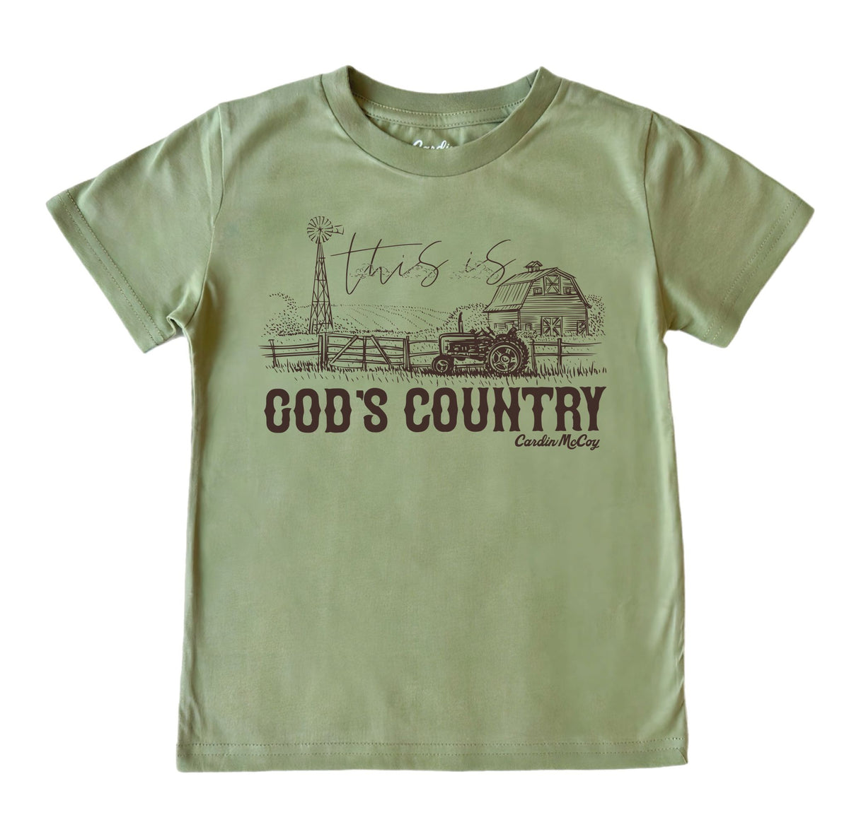 Kids' God's Country Front Short-Sleeve Tee Short Sleeve T-Shirt Cardin McCoy Light Olive XXS (2/3) No Pocket