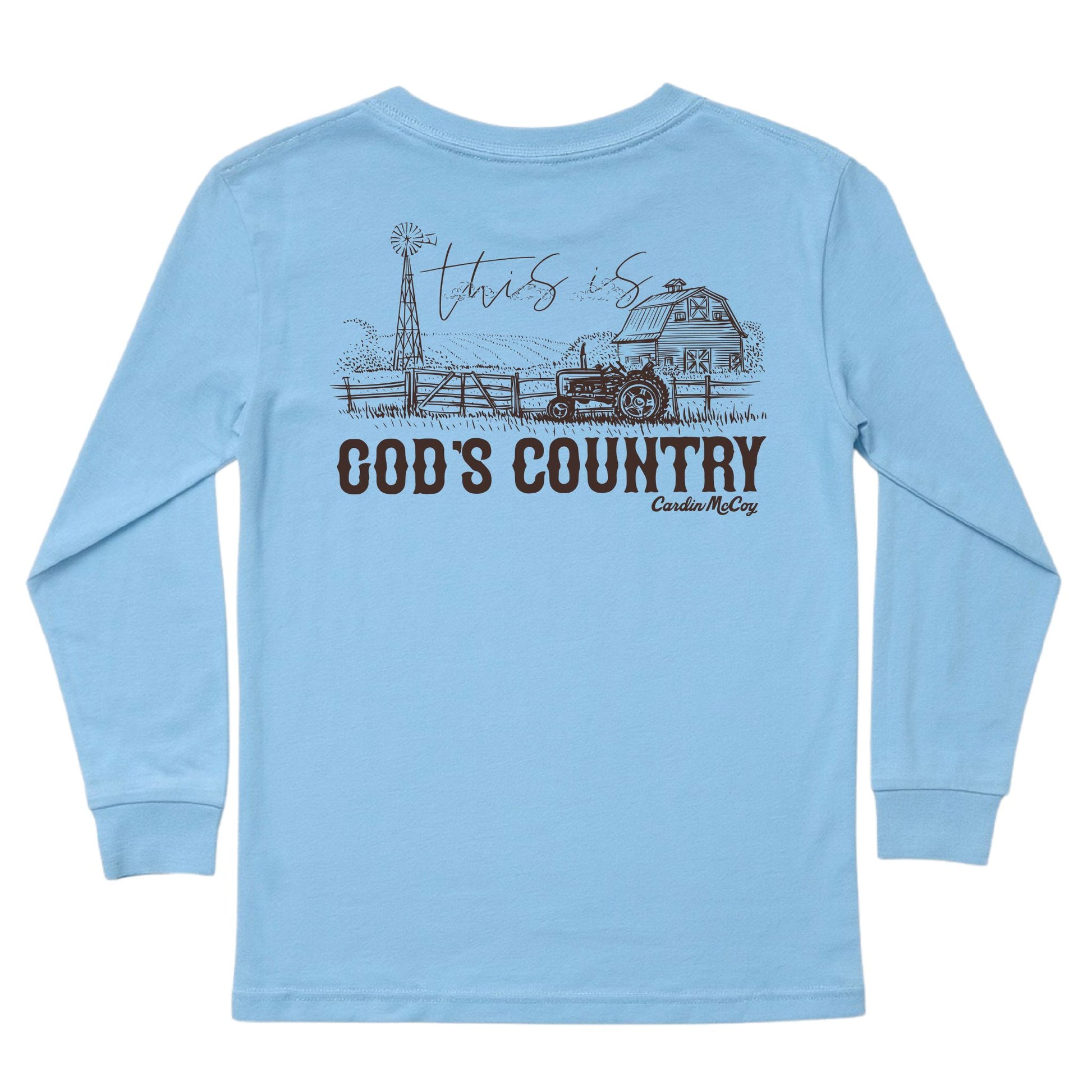 Kids' God's Country Long-Sleeve Tee Long Sleeve T-Shirt Cardin McCoy Light Blue XXS (2/3) Pocket