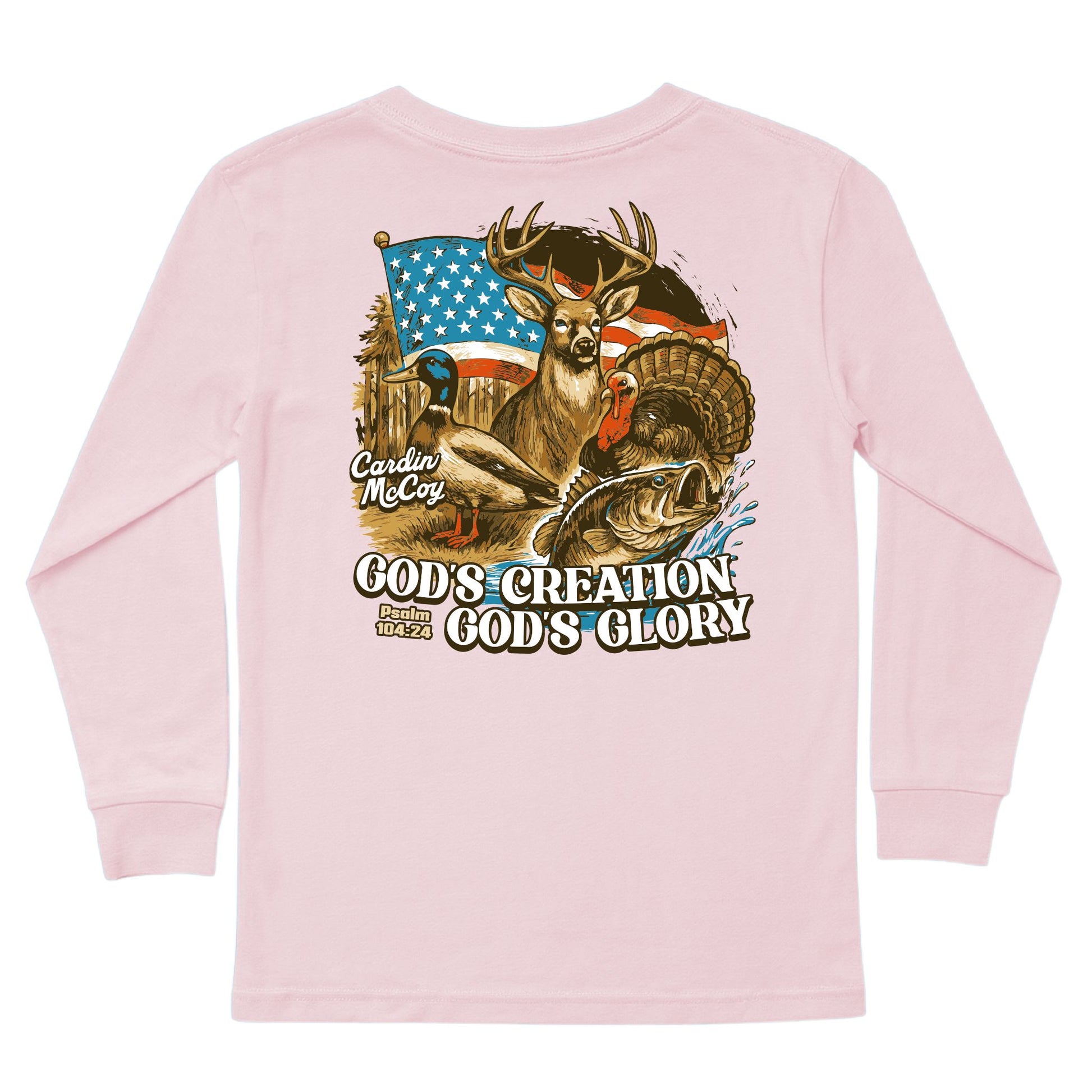 Kids' God's Creation Long-Sleeve Tee Long Sleeve T-Shirt Cardin McCoy Light Pink XXS (2/3) Pocket