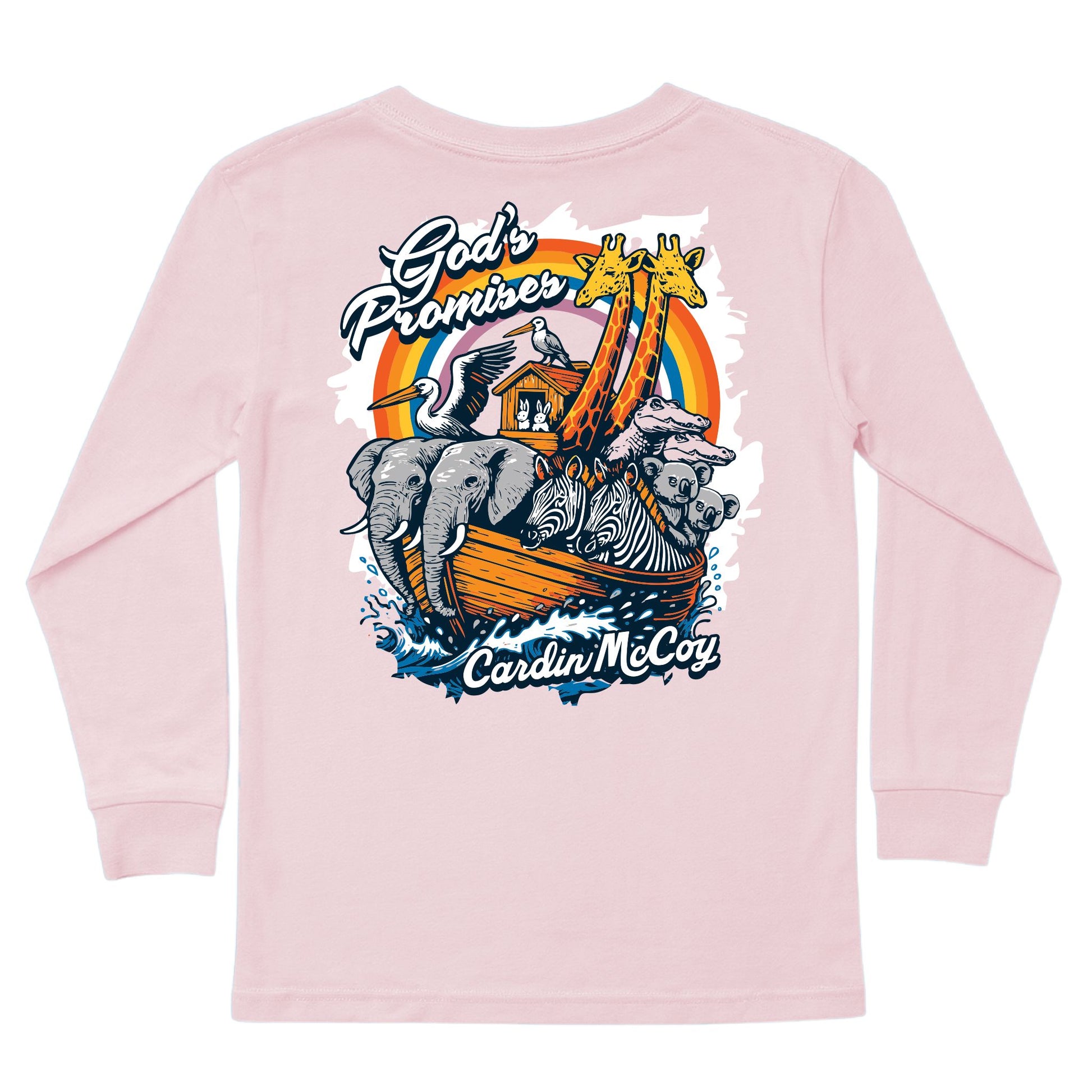 Kids' God's Promises Ark Long-Sleeve Tee Long Sleeve T-Shirt Cardin McCoy Light Pink XXS (2/3) Pocket