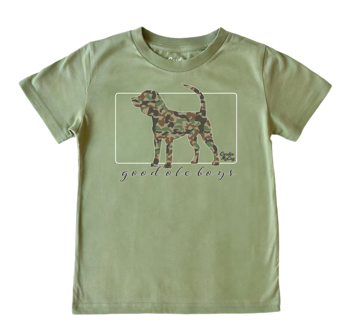 Kids' Good Ole Boys Dog Front Short-Sleeve Tee Short Sleeve T-Shirt Cardin McCoy Light Olive XXS (2/3) No Pocket