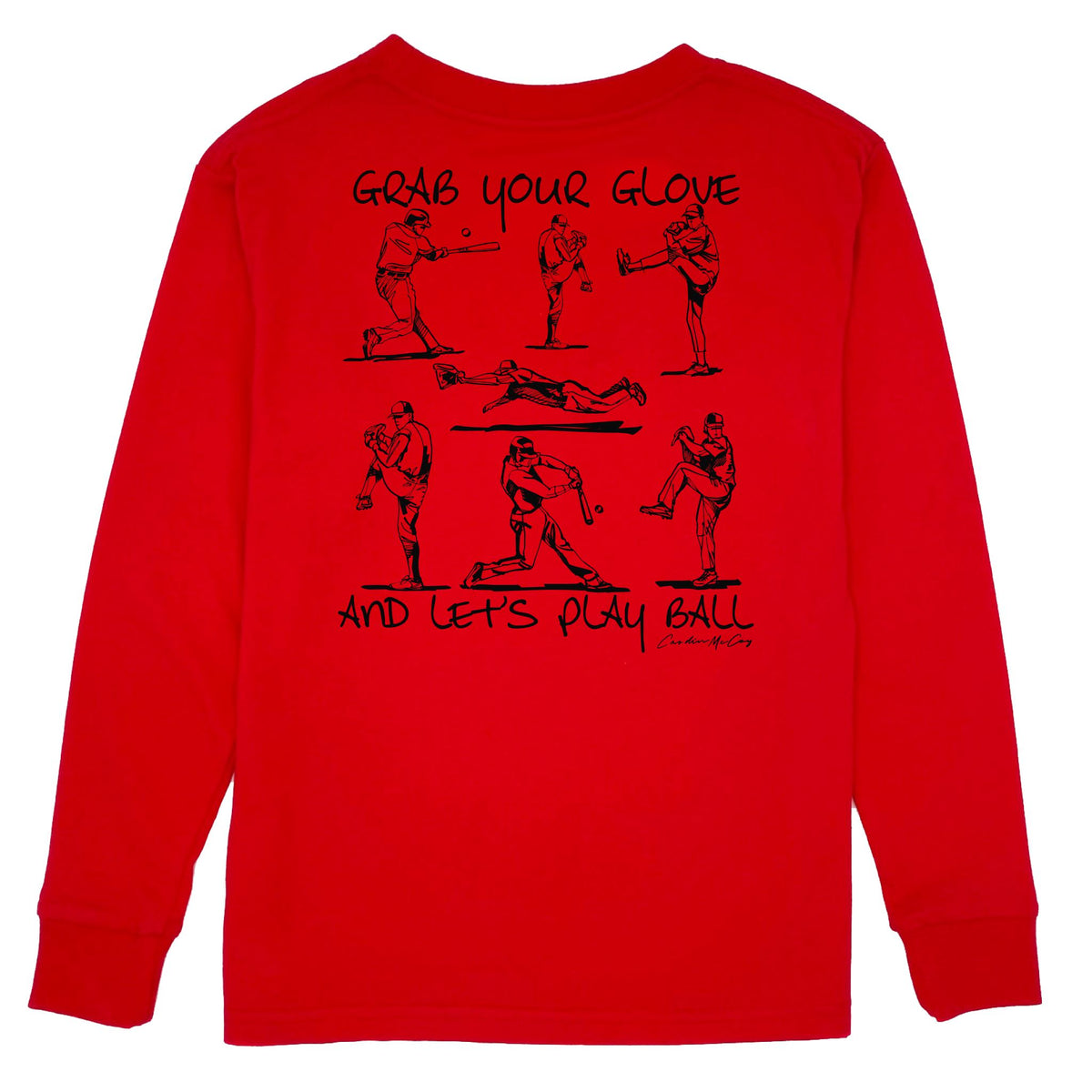 Kids' Grab Your Glove Long Sleeve Pocket Tee Long Sleeve T-Shirt Cardin McCoy Red XXS (2/3) 